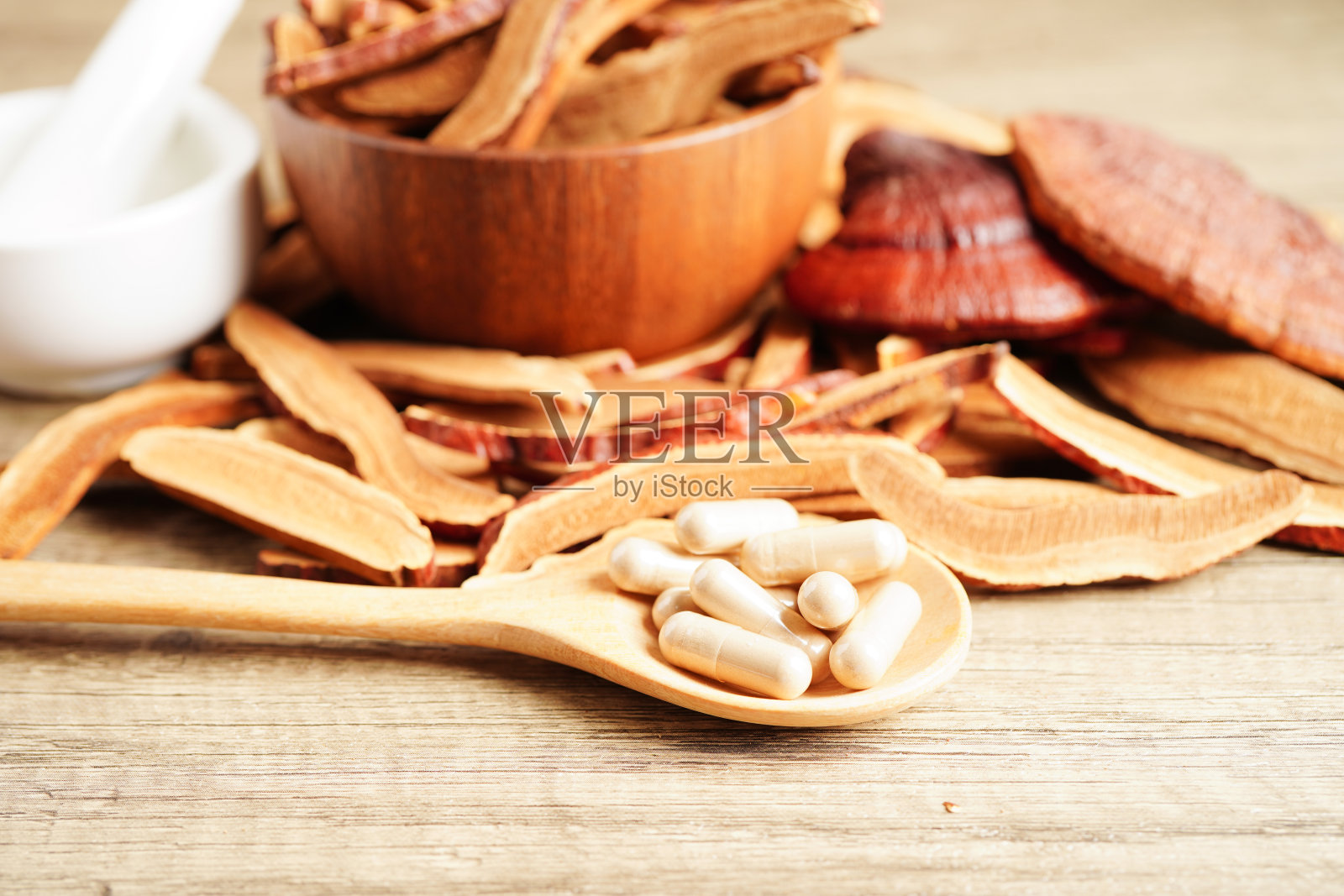 香菇干，有机天然健康食品。照片摄影图片