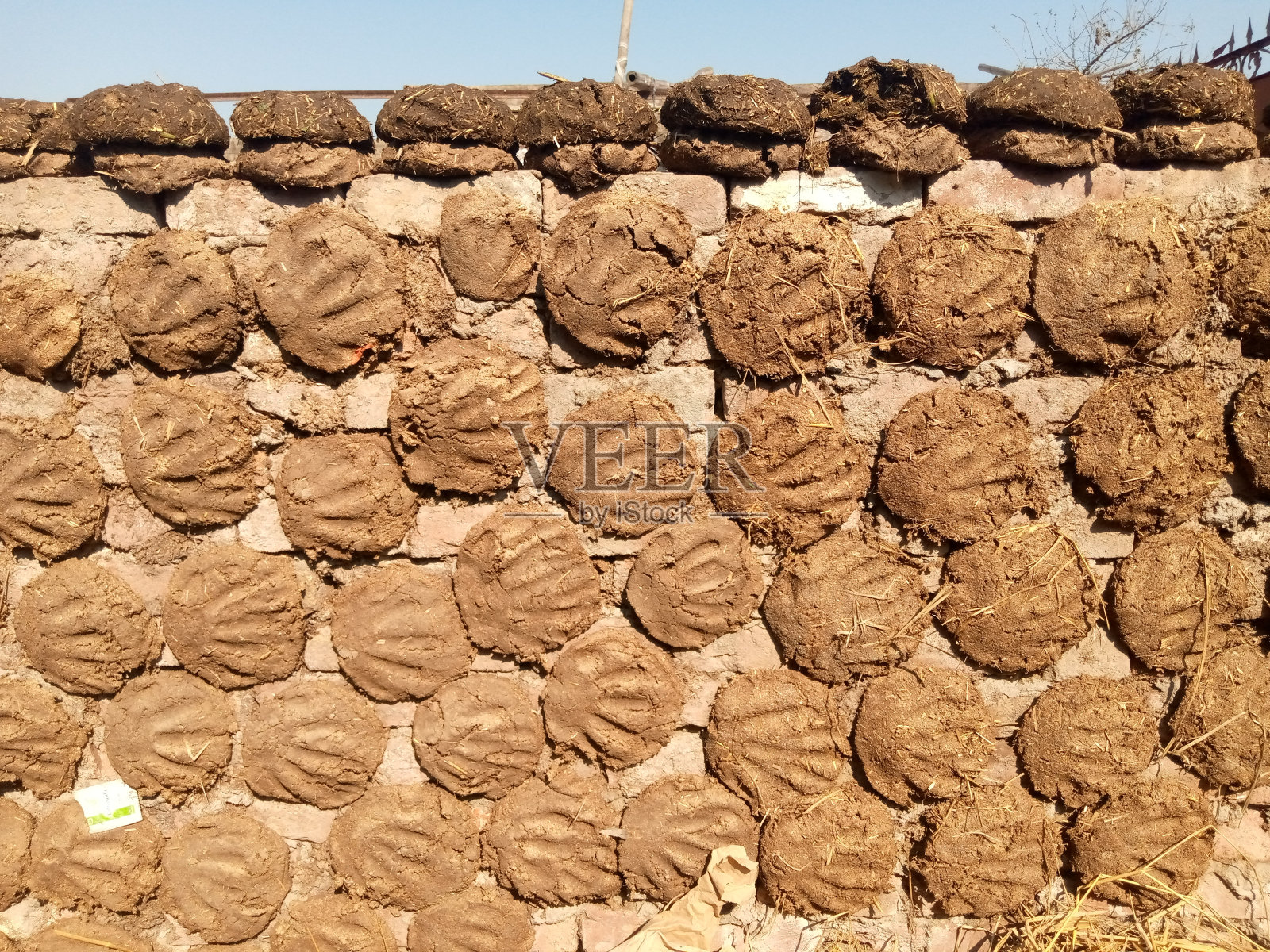 墙上有牛粪照片摄影图片