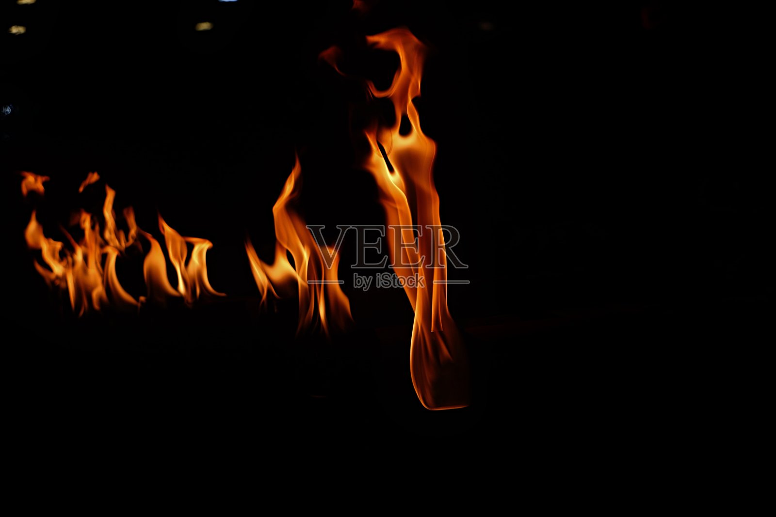 火焰收集孤立的黑色背景照片摄影图片