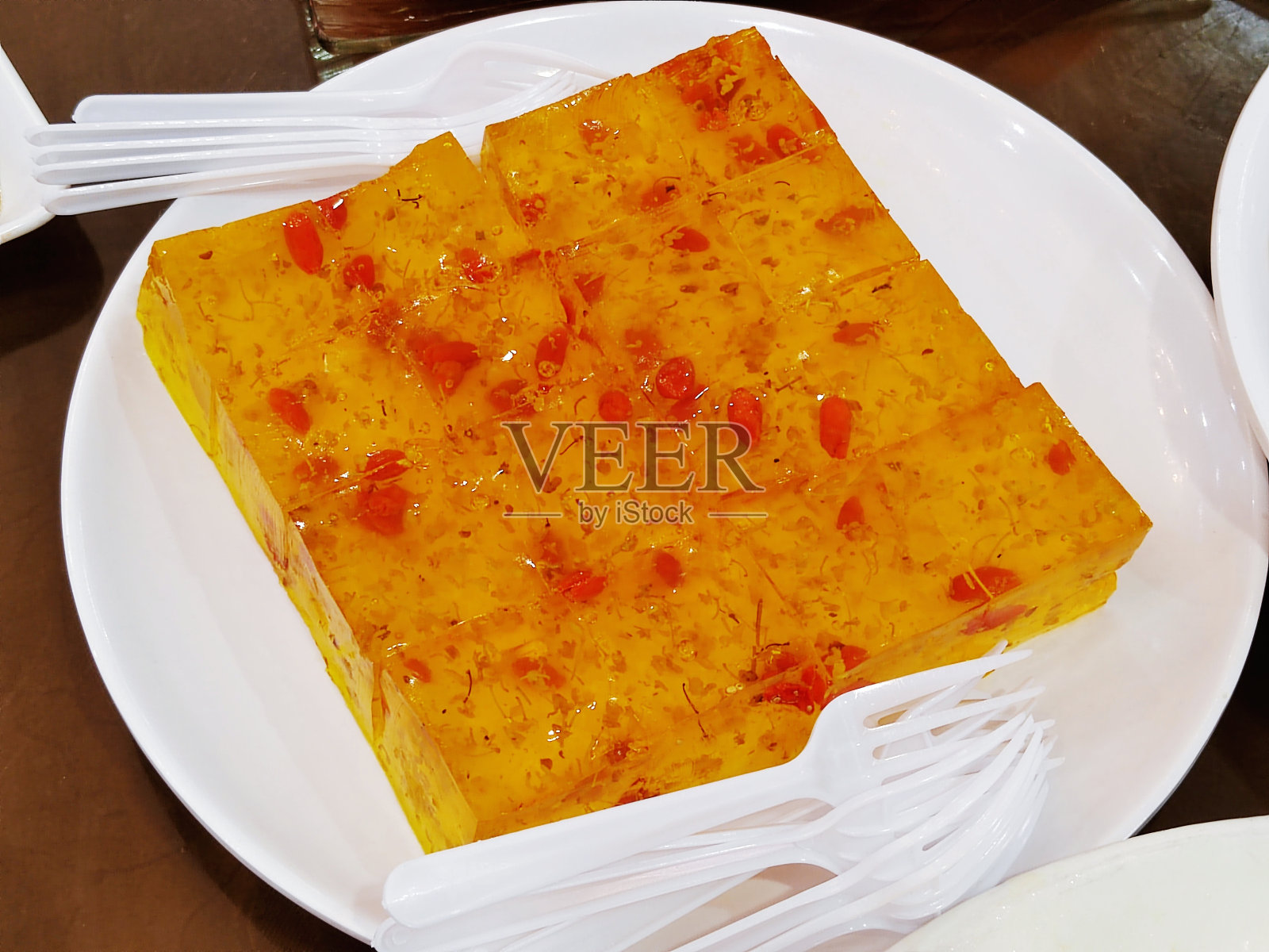 枸杞桂花果冻照片摄影图片