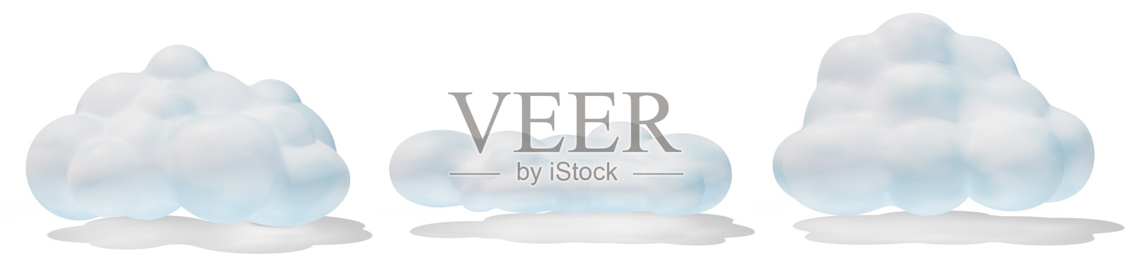 白色背景上的3d云照片摄影图片