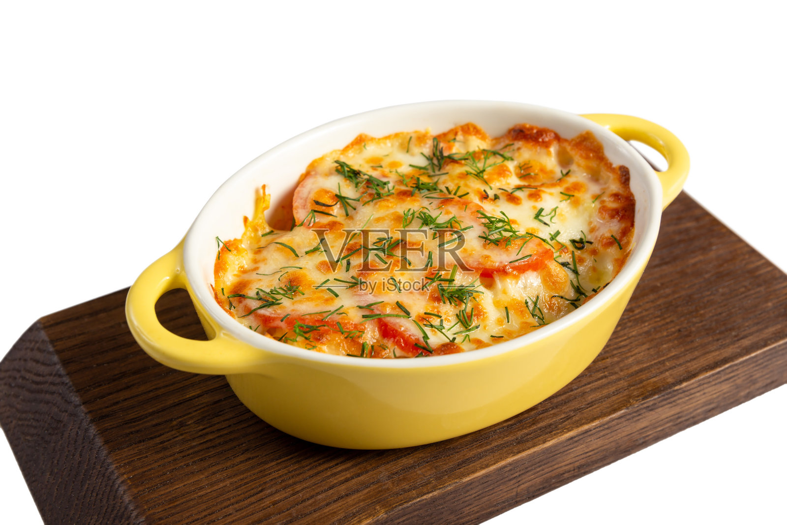 白菜砂锅配扁豆和奶油照片摄影图片