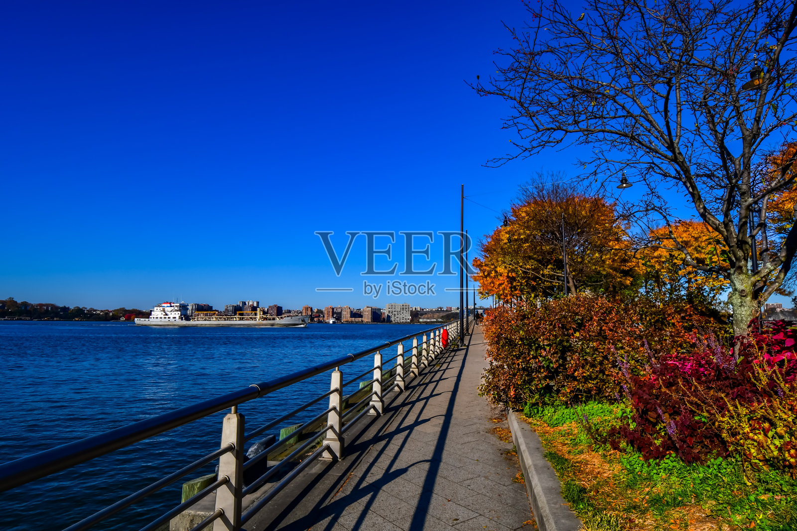 哈德逊河滨水区，纽约市，纽约照片摄影图片