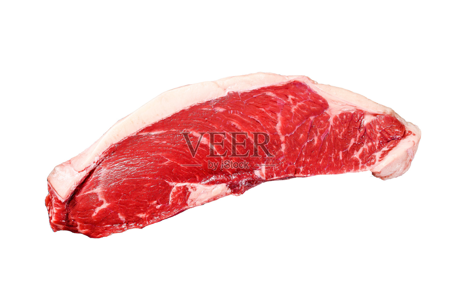 生带腰牛排孤立在白色背景。前视图。照片摄影图片