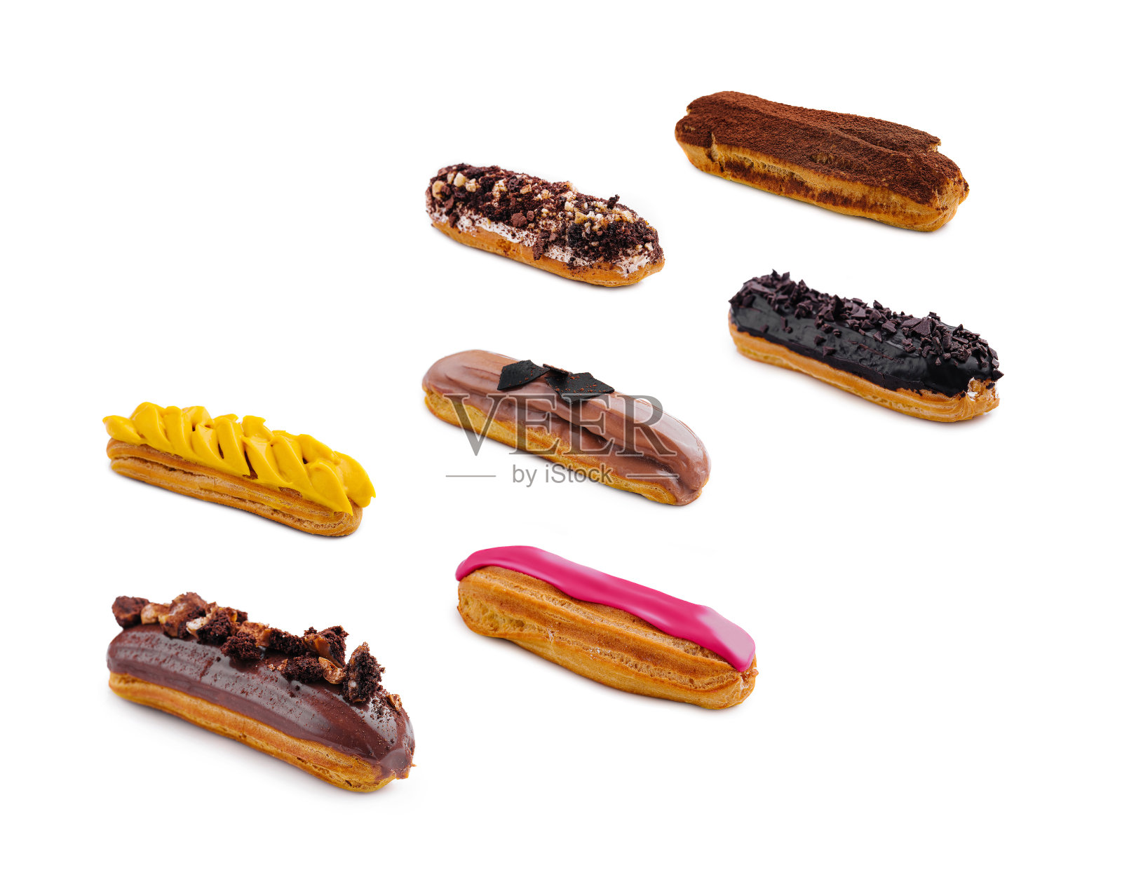 种类繁多的法式泡芙照片摄影图片