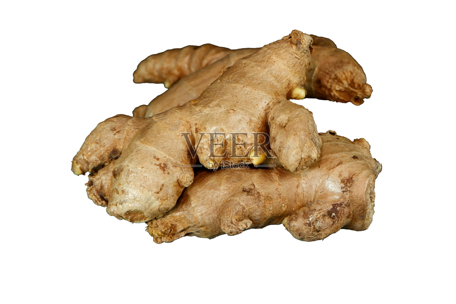 白色背景下的姜根特写照片摄影图片