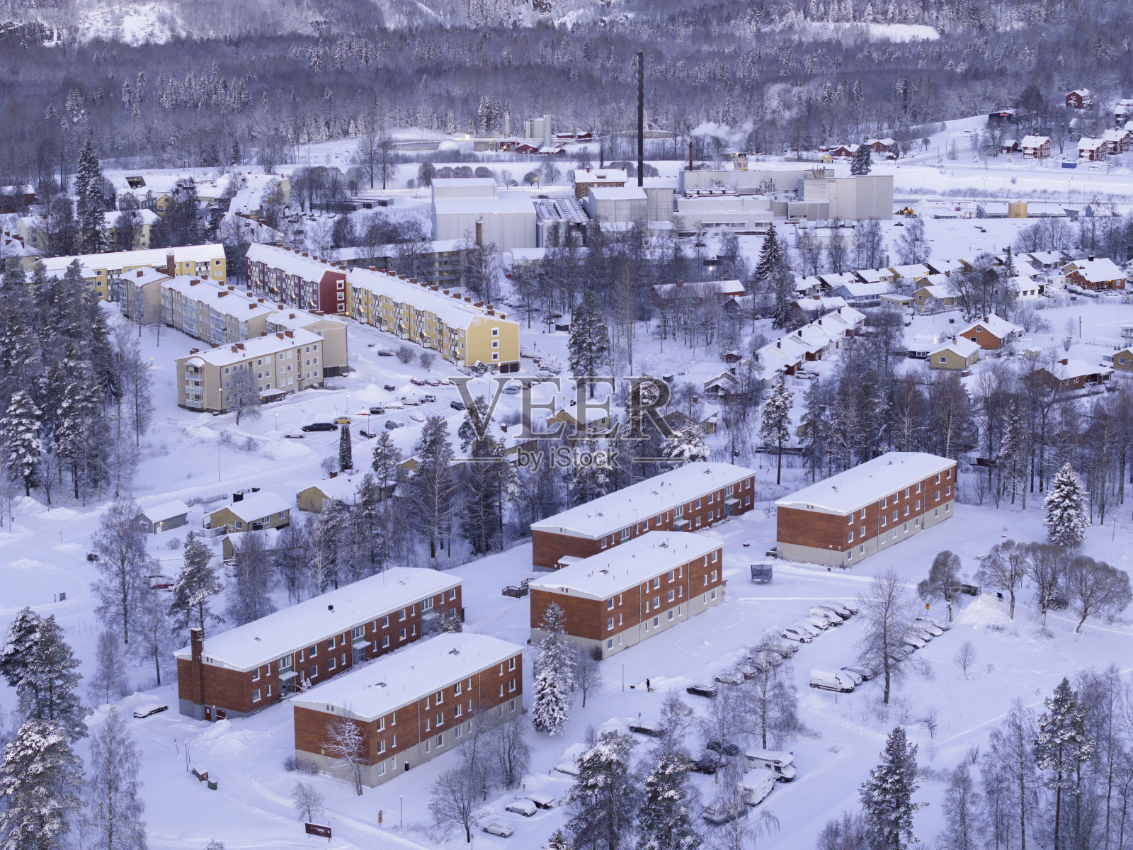 冬天在瑞典达拉那地区的Grängesberg照片摄影图片