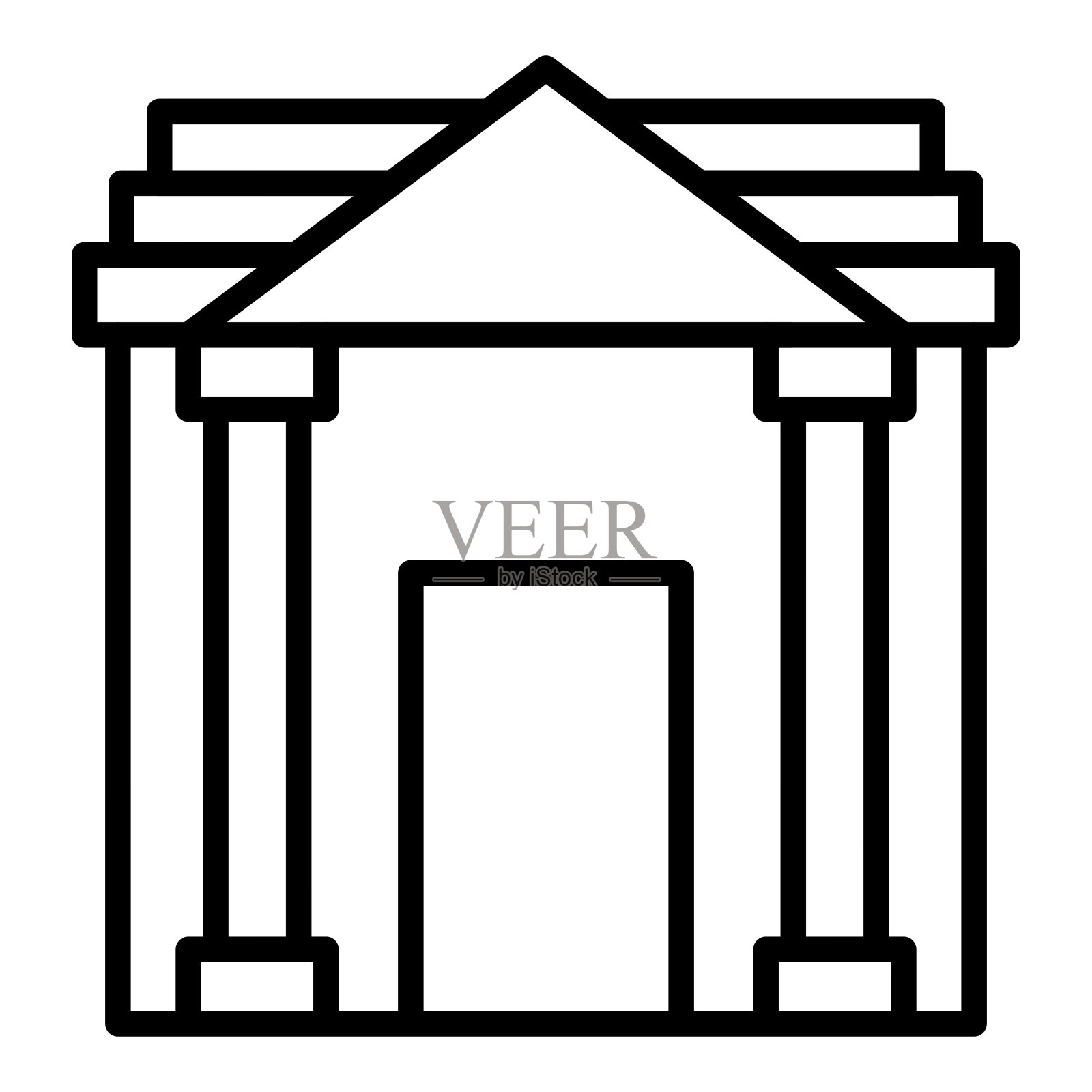 银行图标风格插画图片素材