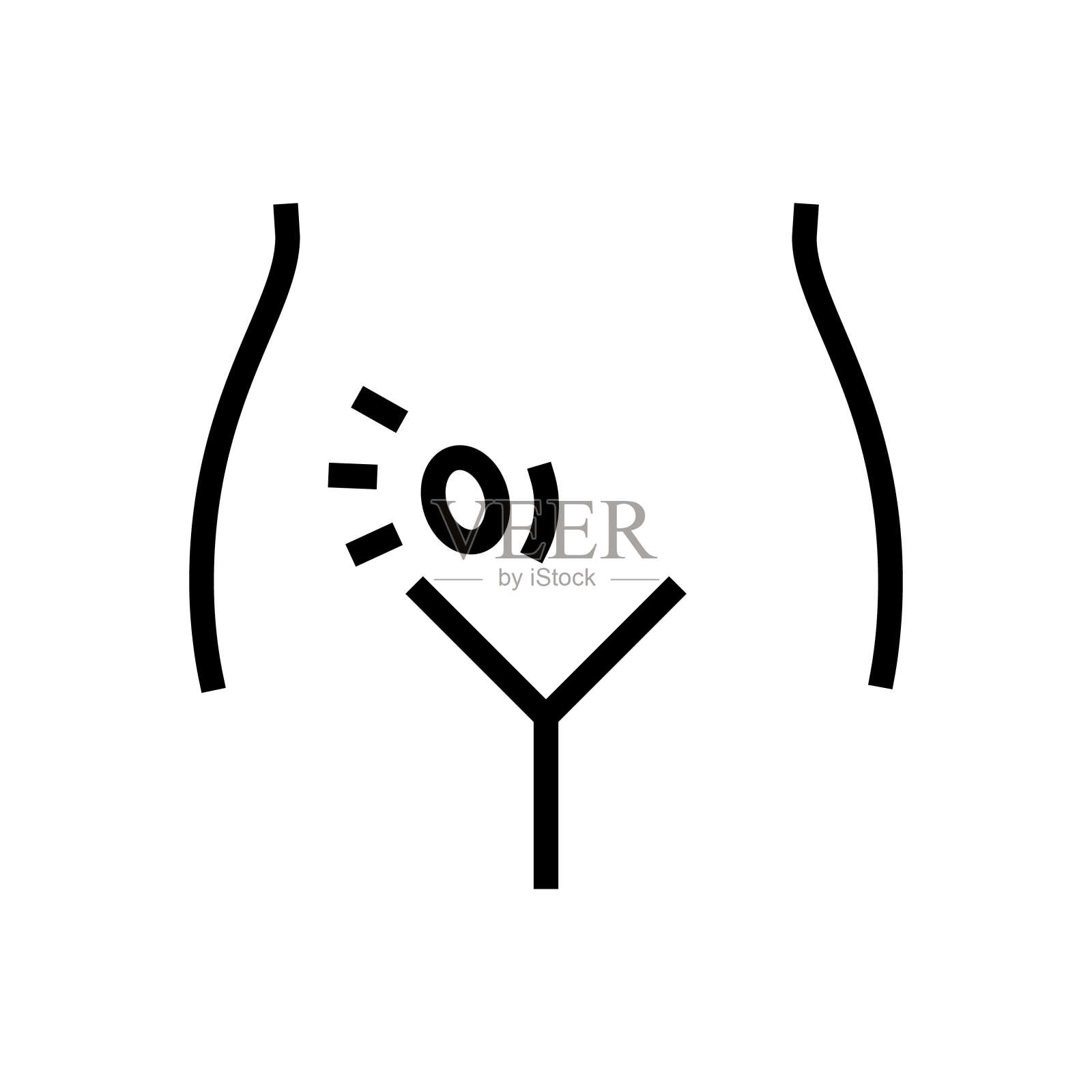 腹股沟疝修补手术线图标矢量插图插画图片素材