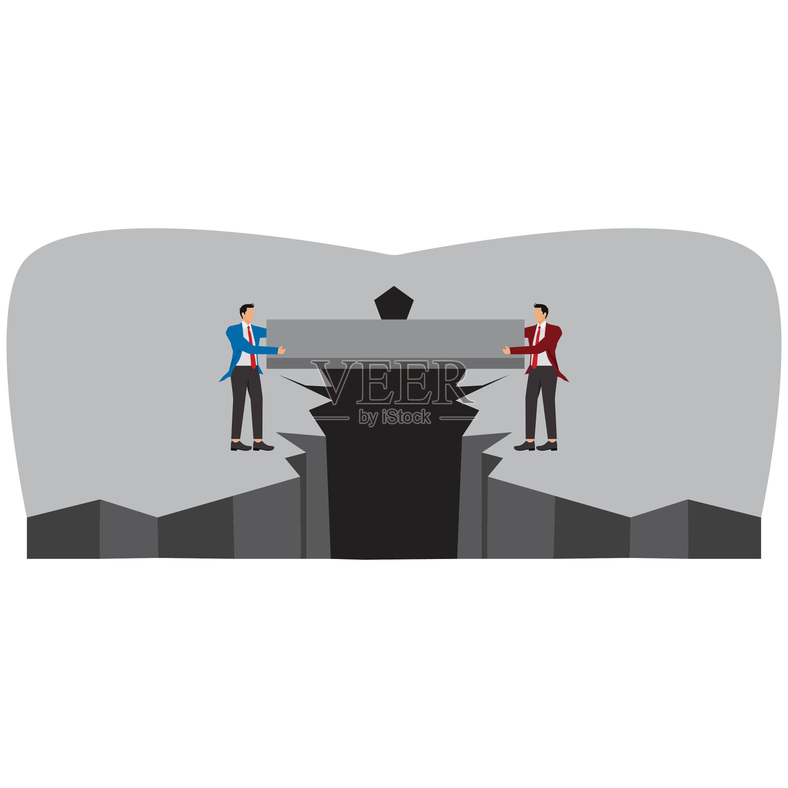 战略，弥合差距，关键，抽象，可及性，商人插画图片素材