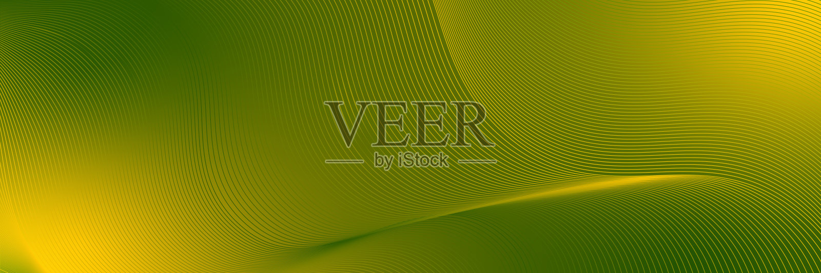 抽象的背景矢量绿色，黄色与动态波业务。未来的技术背景与网络波浪线。高级模板与条纹和梯度网格的横幅或海报插画图片素材