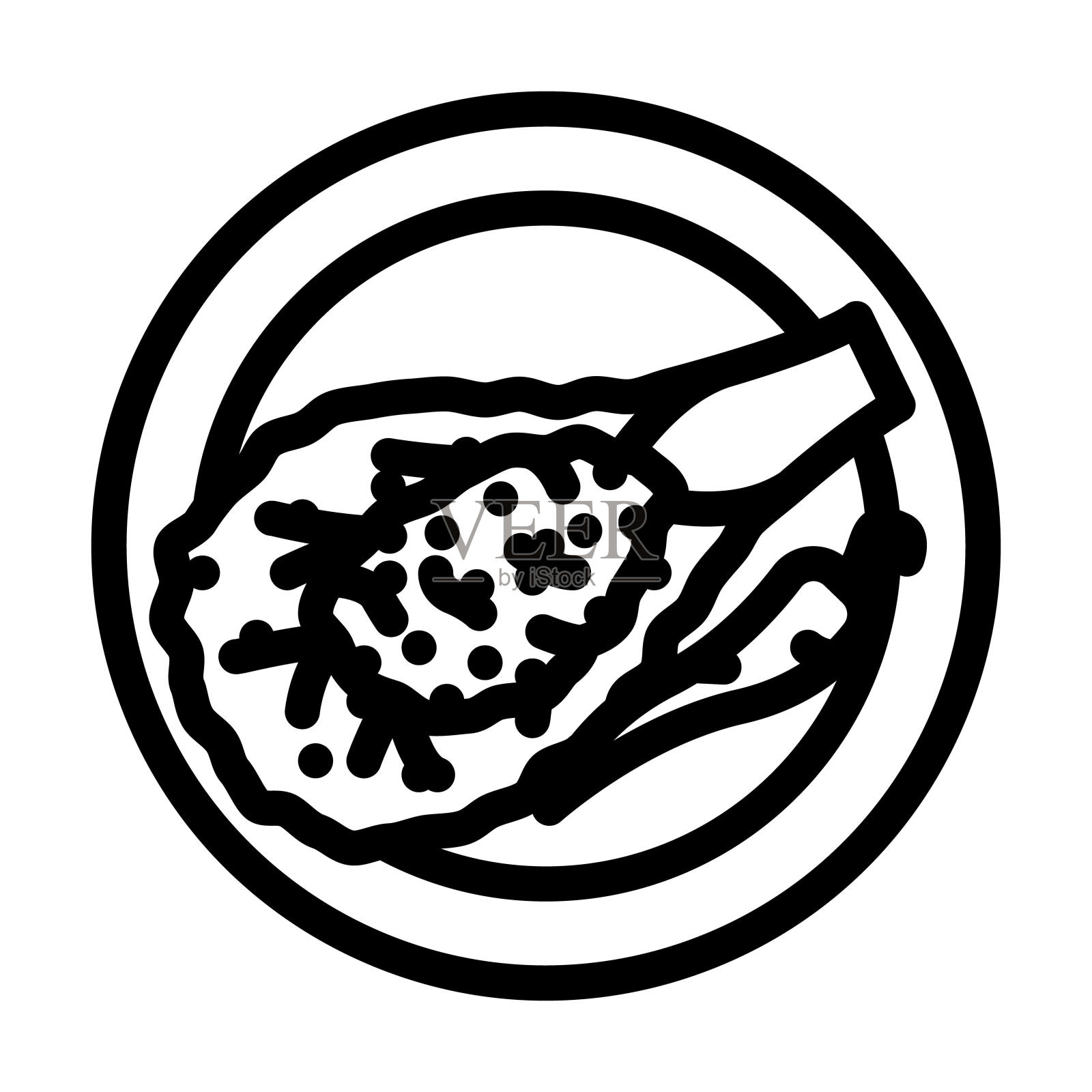 大羊肉沙拉泰国菜线图标矢量插图插画图片素材