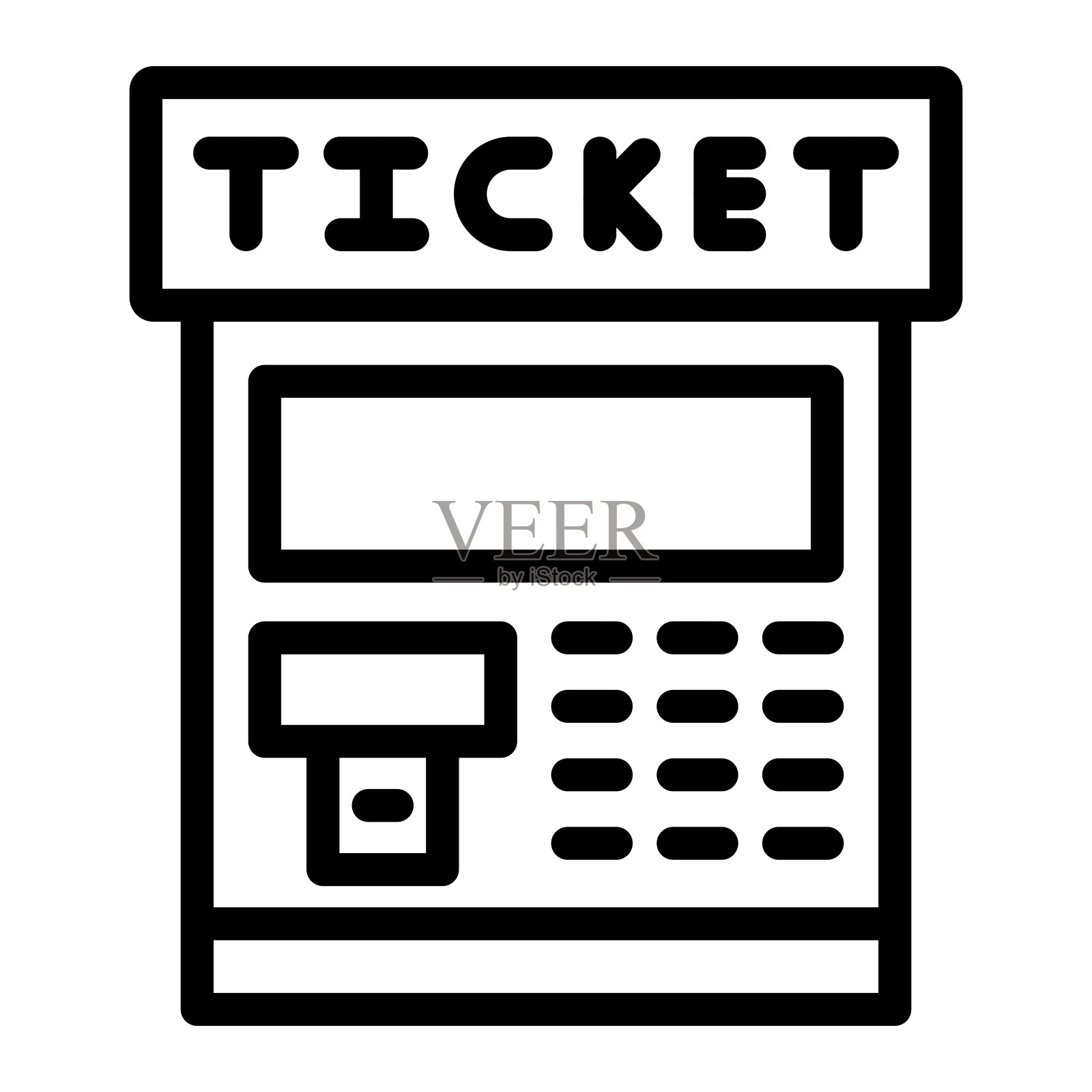 售票机矢量图标设计说明插画图片素材