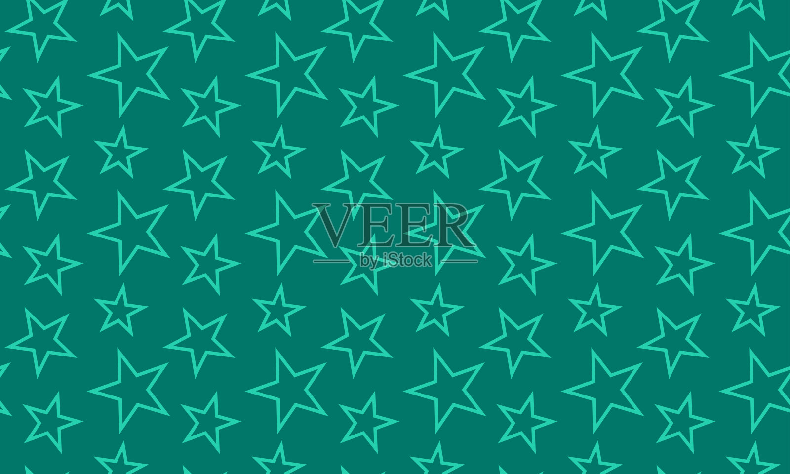 星星图案线几何无缝图案矢量插图绿色背景插画图片素材