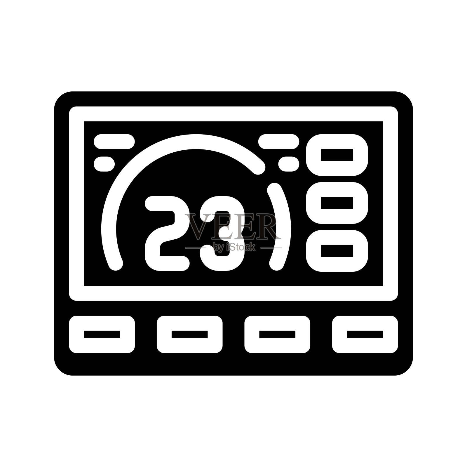 智能恒温器字形图标矢量插图插画图片素材