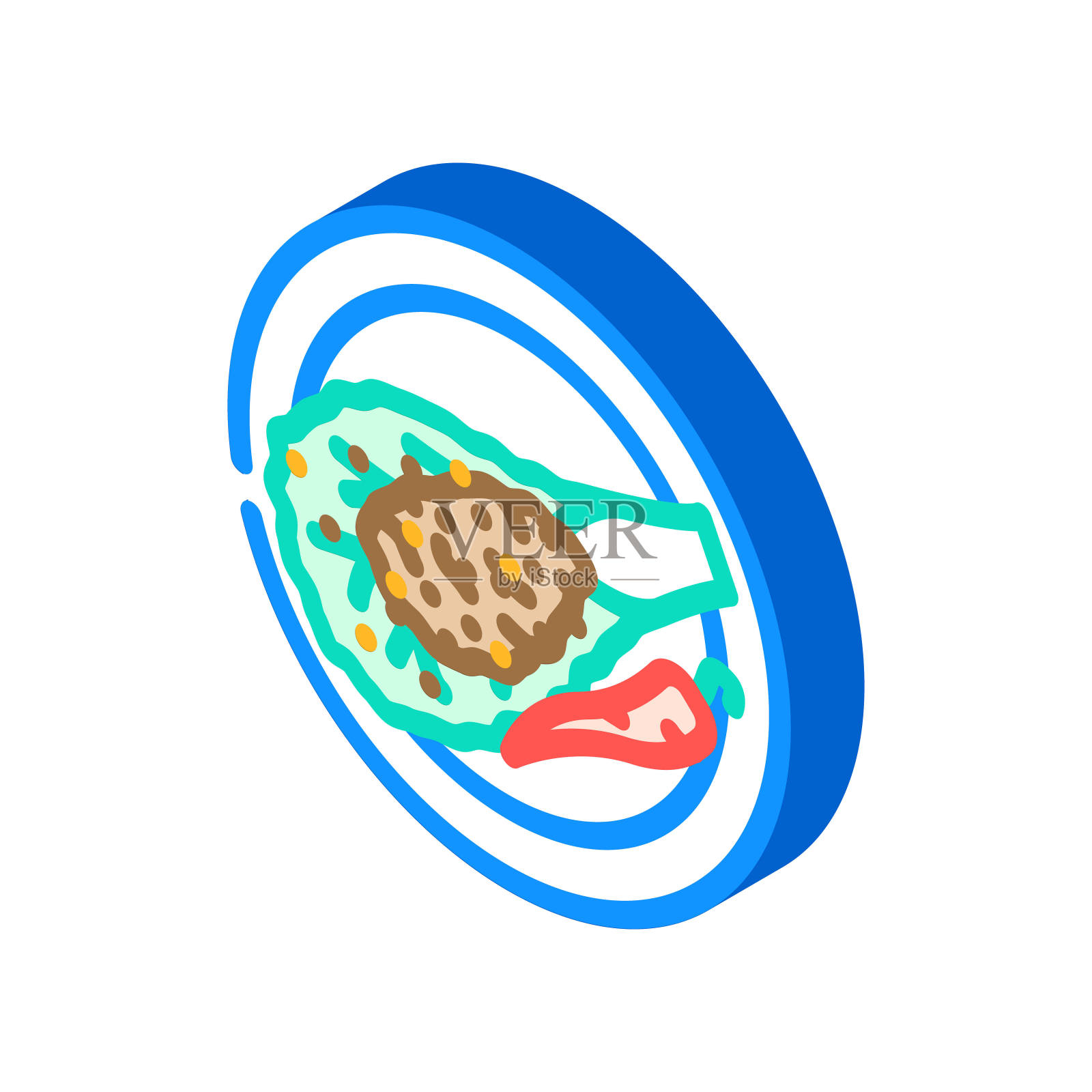 大羊肉沙拉泰式美食等距图标矢量插图插画图片素材