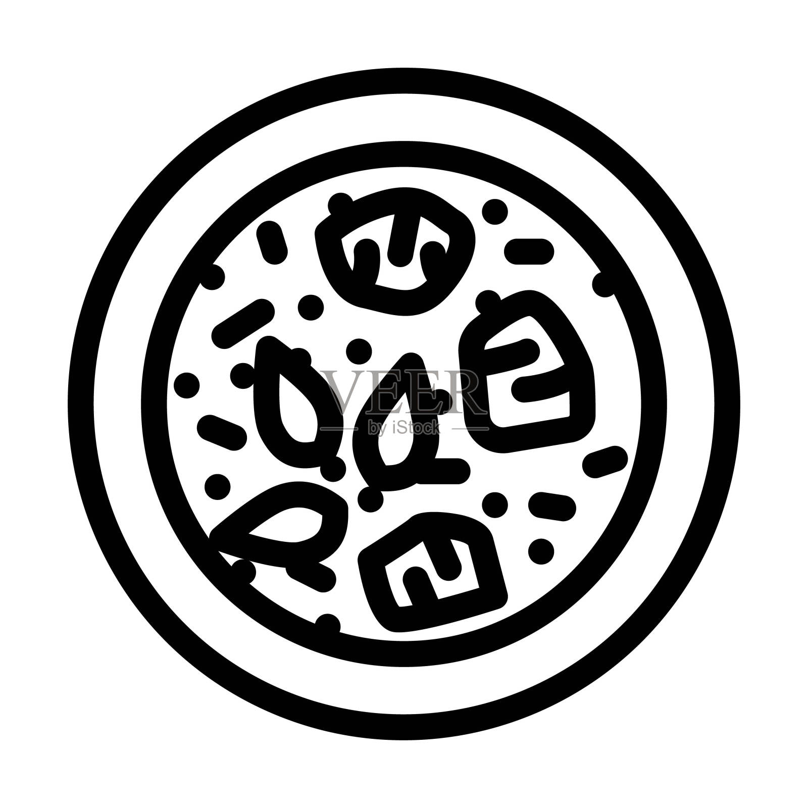 红色咖喱泰国菜线图标矢量插图插画图片素材