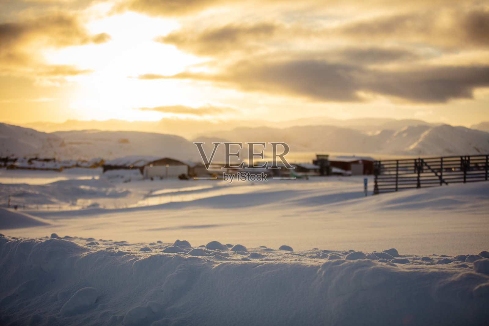 日落时分的北极风光。照片摄影图片