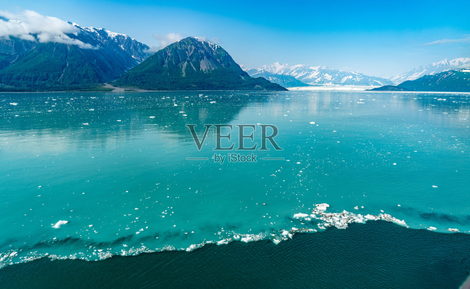 哈伯德冰川景观，阿拉斯加，美国照片摄影图片