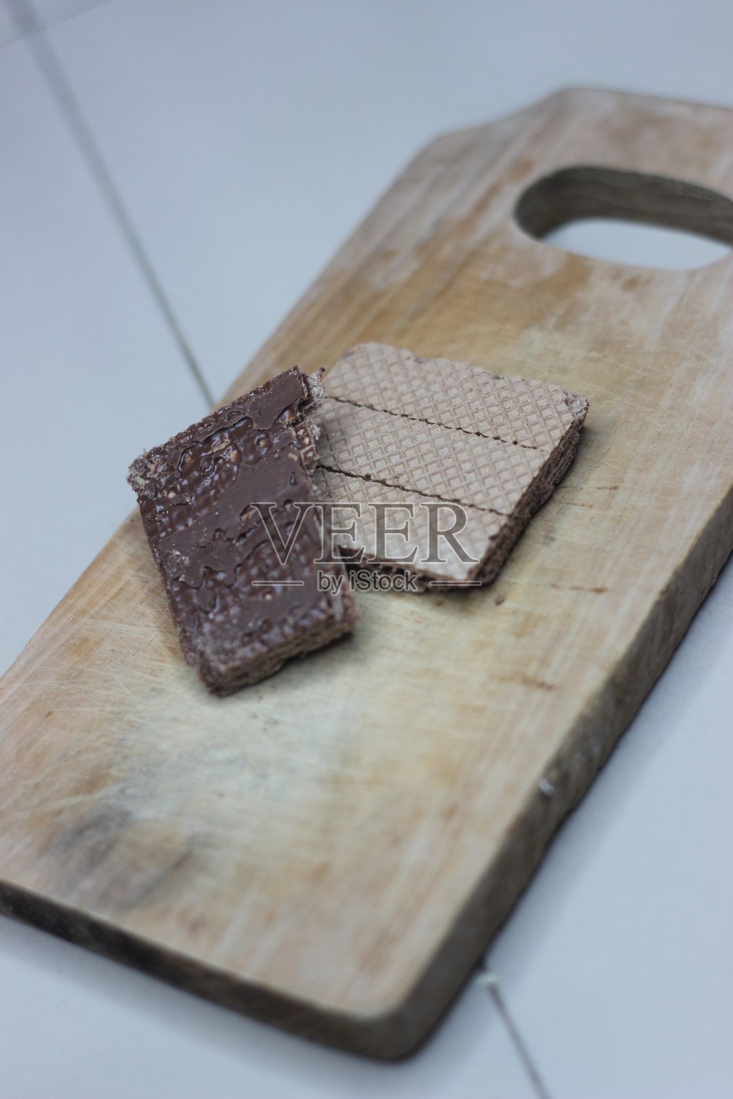 自制的脆巧克力威化饼干照片摄影图片