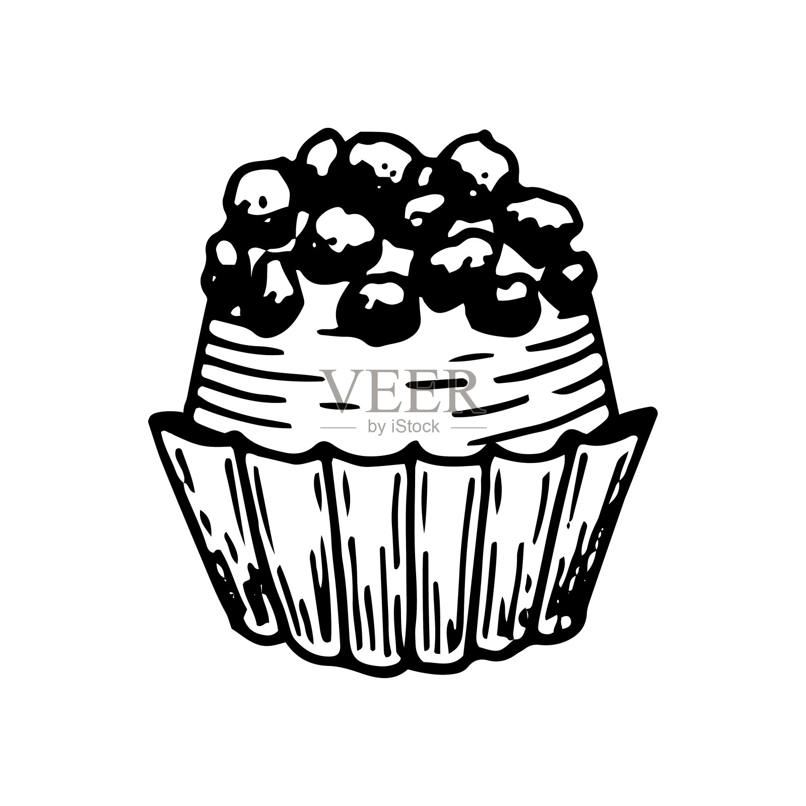 巧克力糖果素描。糖果食品，糖果，松露。美味的甜点。有糖屑的糖果。美味的。可可豆制品。手绘矢量涂鸦插图。插画图片素材