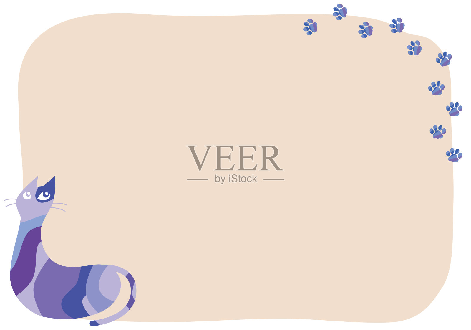 猫画框插图插画图片素材