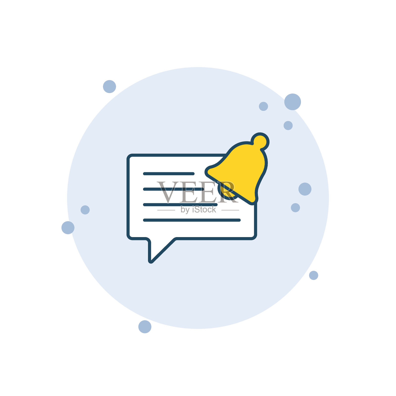 卡通信息与钟图标矢量插图。气泡背景上的通知和提醒。语音泡泡标志概念。插画图片素材