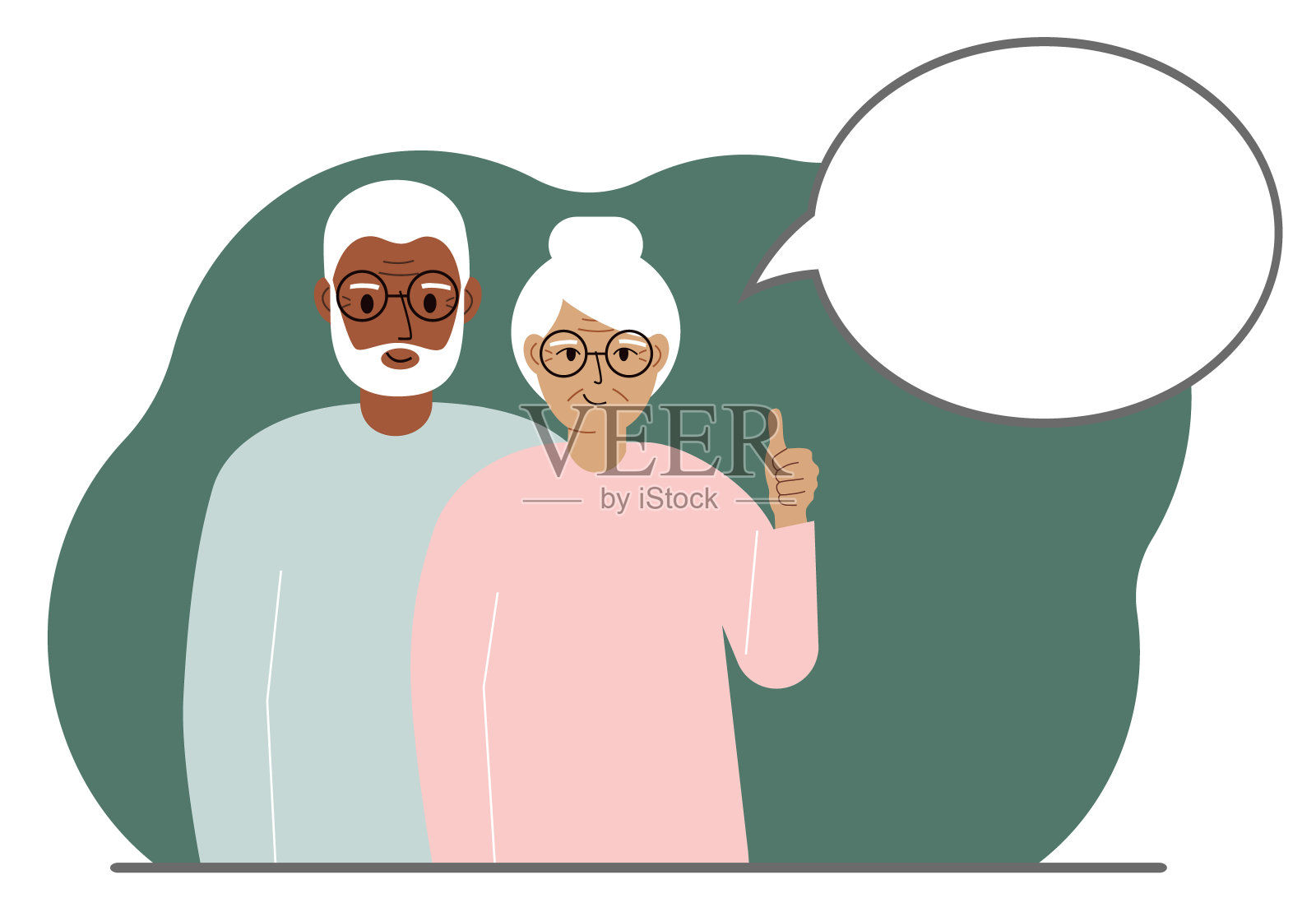 一对男女夫妇梦想和计划。这对夫妇的旁边是一个巨大的思想泡泡。插画图片素材