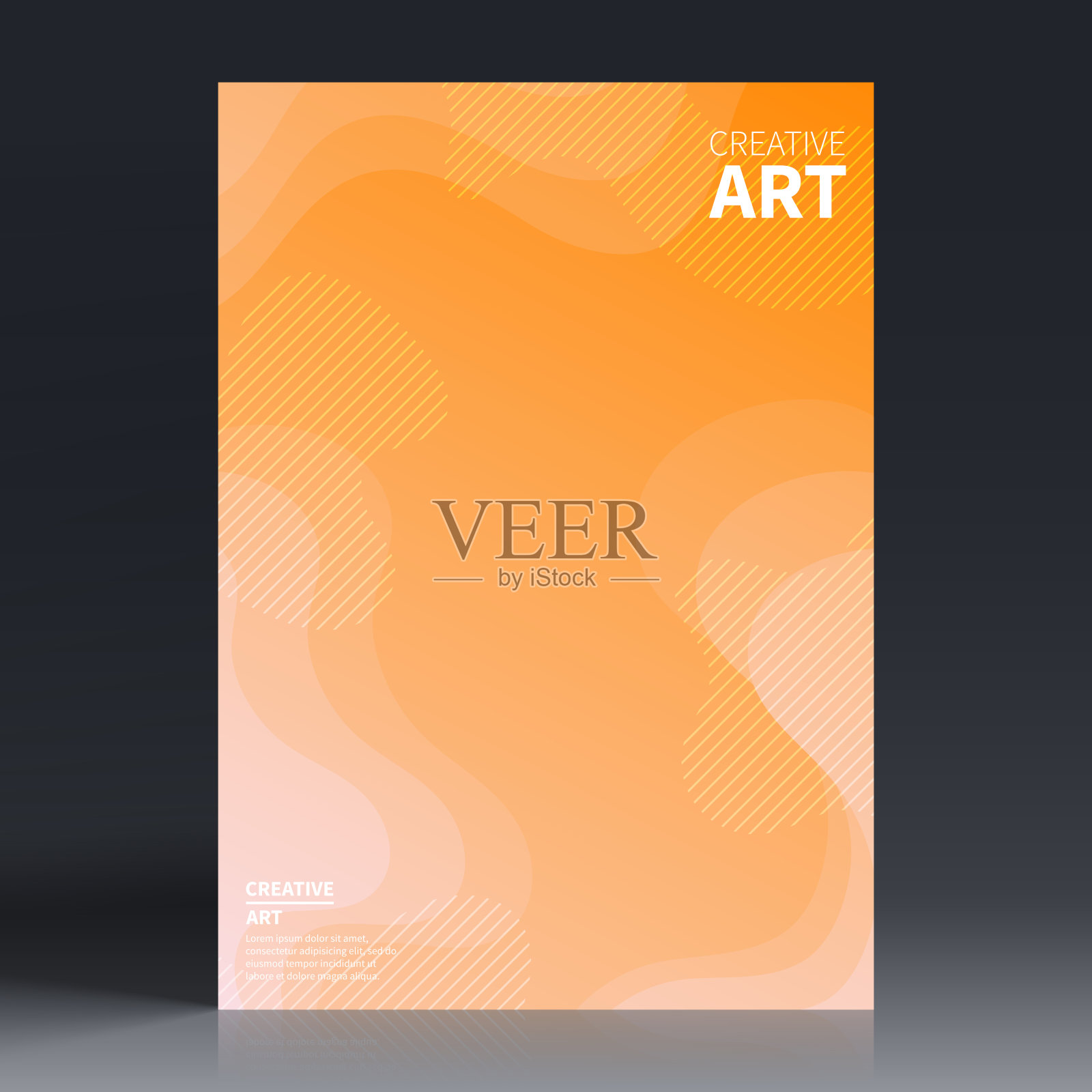 宣传册模板排版，橙色封面设计，商业年报，传单，杂志插画图片素材