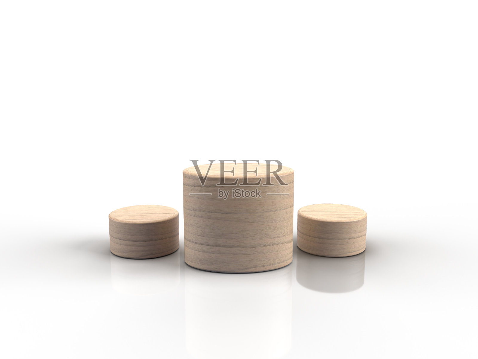 最小的晚餐与现实的圆柱体模型照片摄影图片