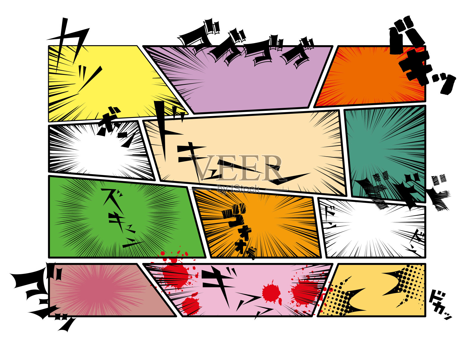 漫画人物，漫画音效插画图片素材