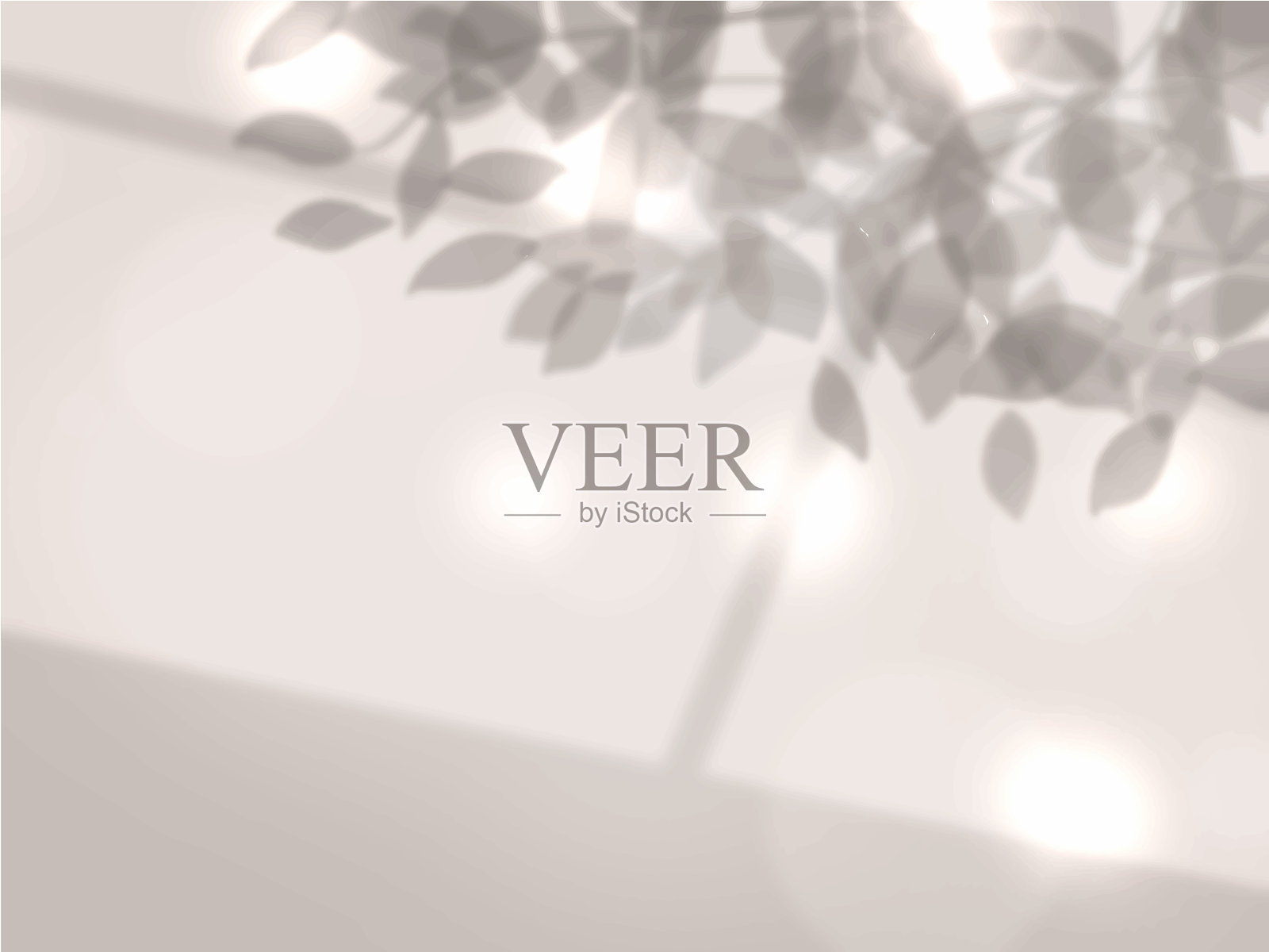 简单的背景与树和窗户的阴影在墙上插画图片素材