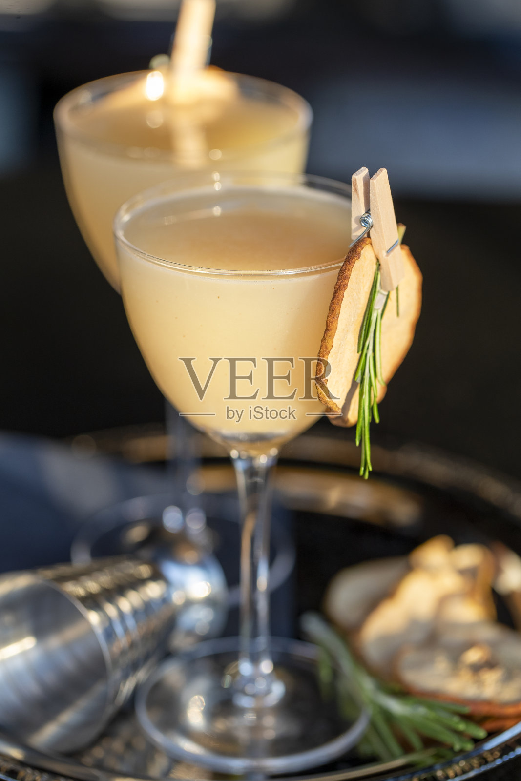 秋香梨鸡尾酒照片摄影图片