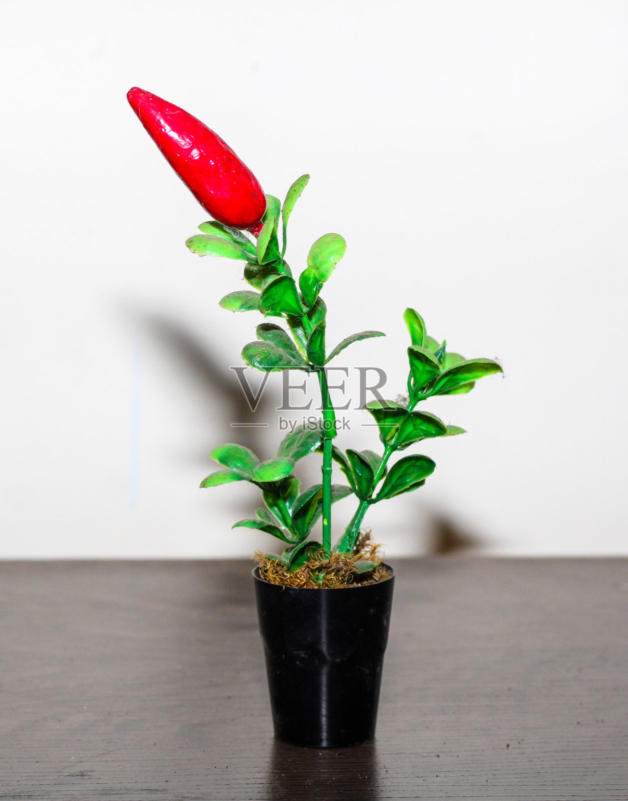 餐桌上的红辣椒配菜的特写，背景是白色的照片摄影图片