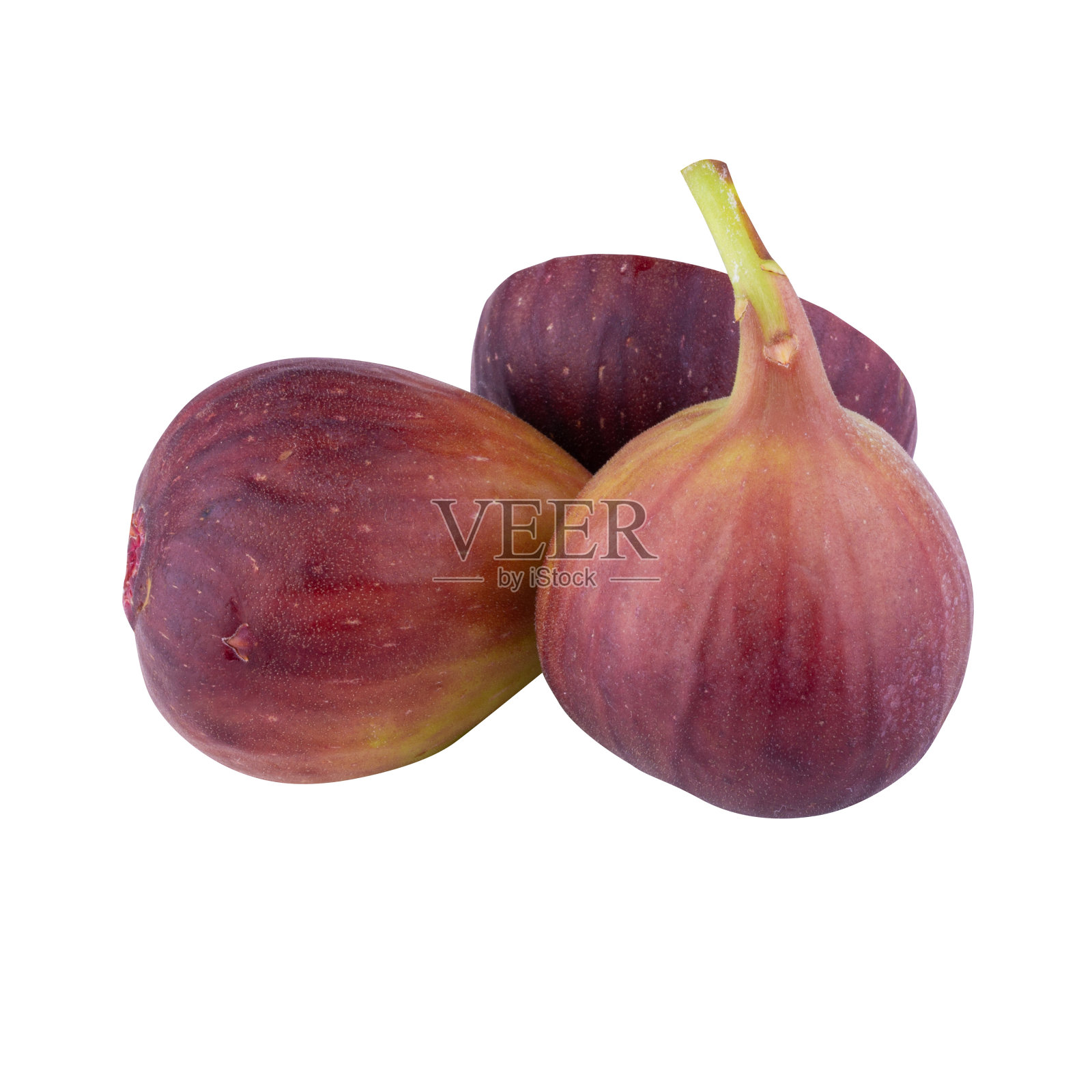 在白色背景上孤立的新鲜无花果照片摄影图片