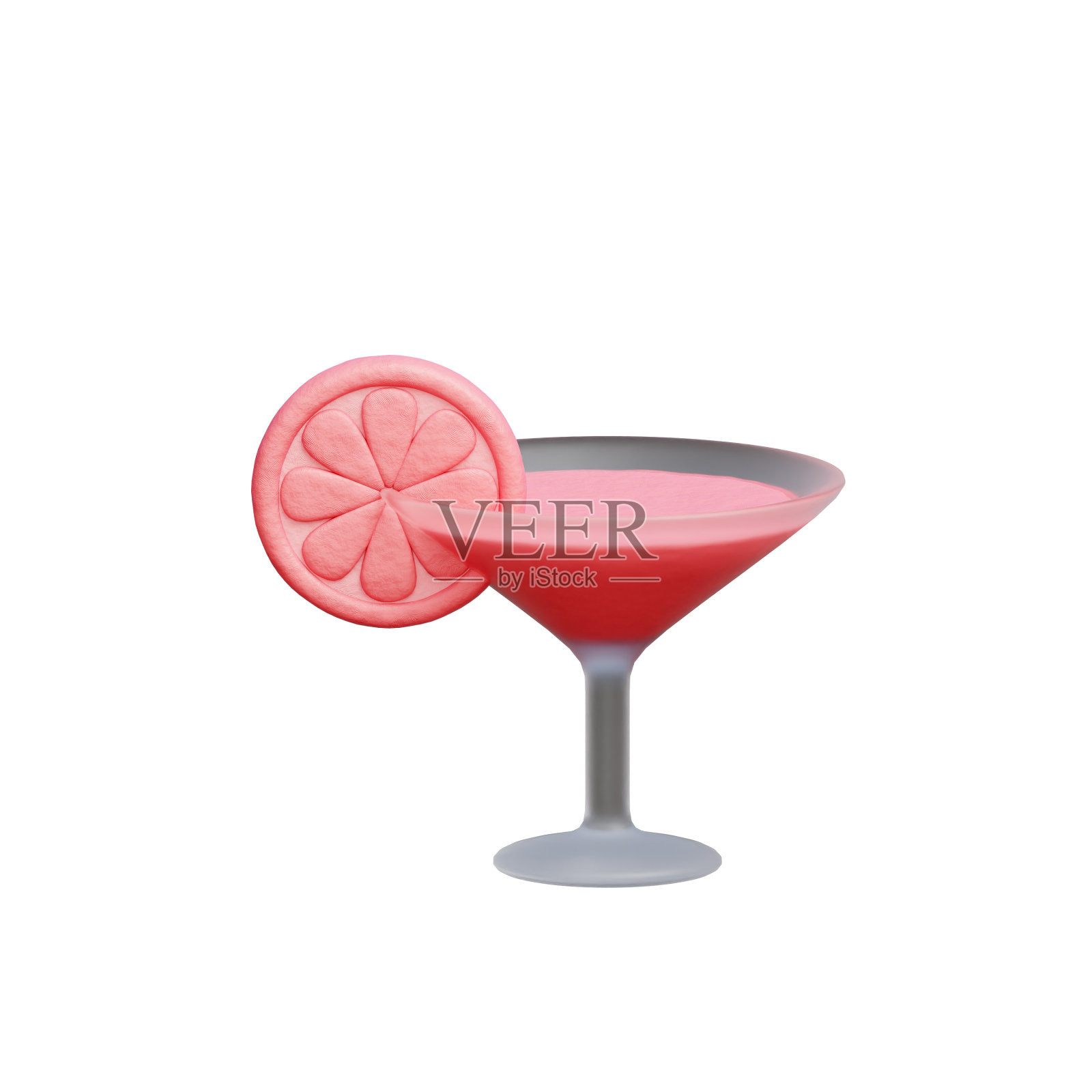 3D鸡尾酒，夏日沙滩元素，假日度假。照片摄影图片