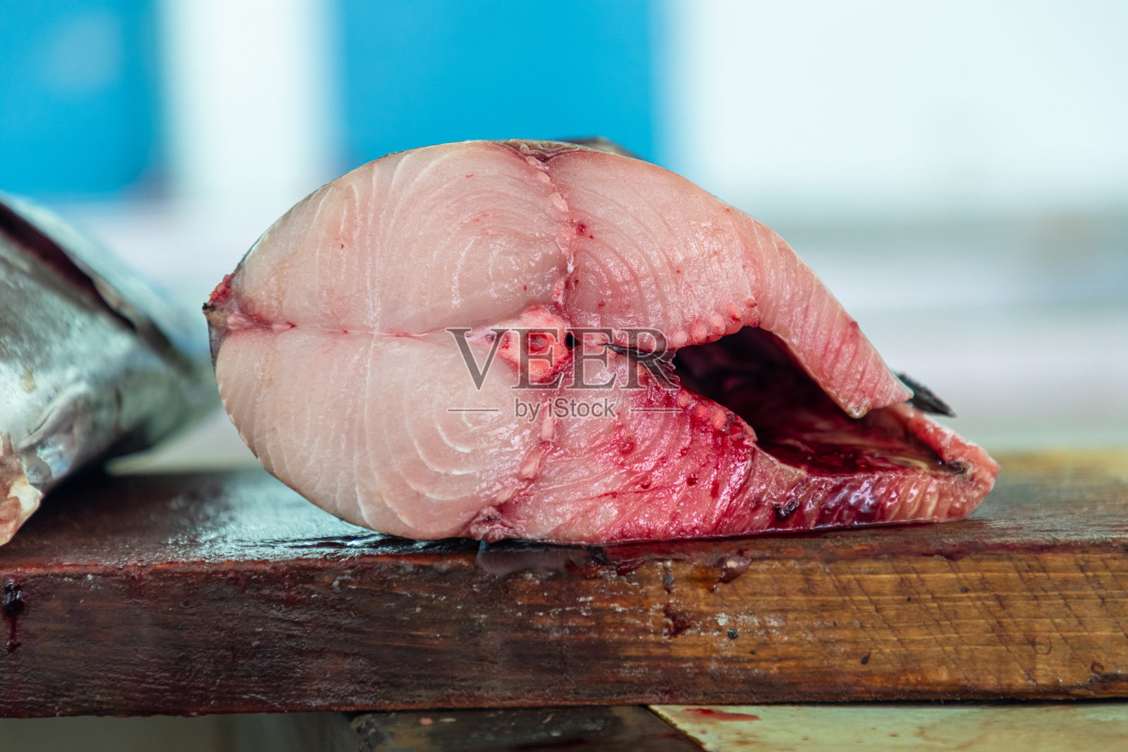 马斯喀特鱼市场待售的新鲜金枪鱼照片摄影图片