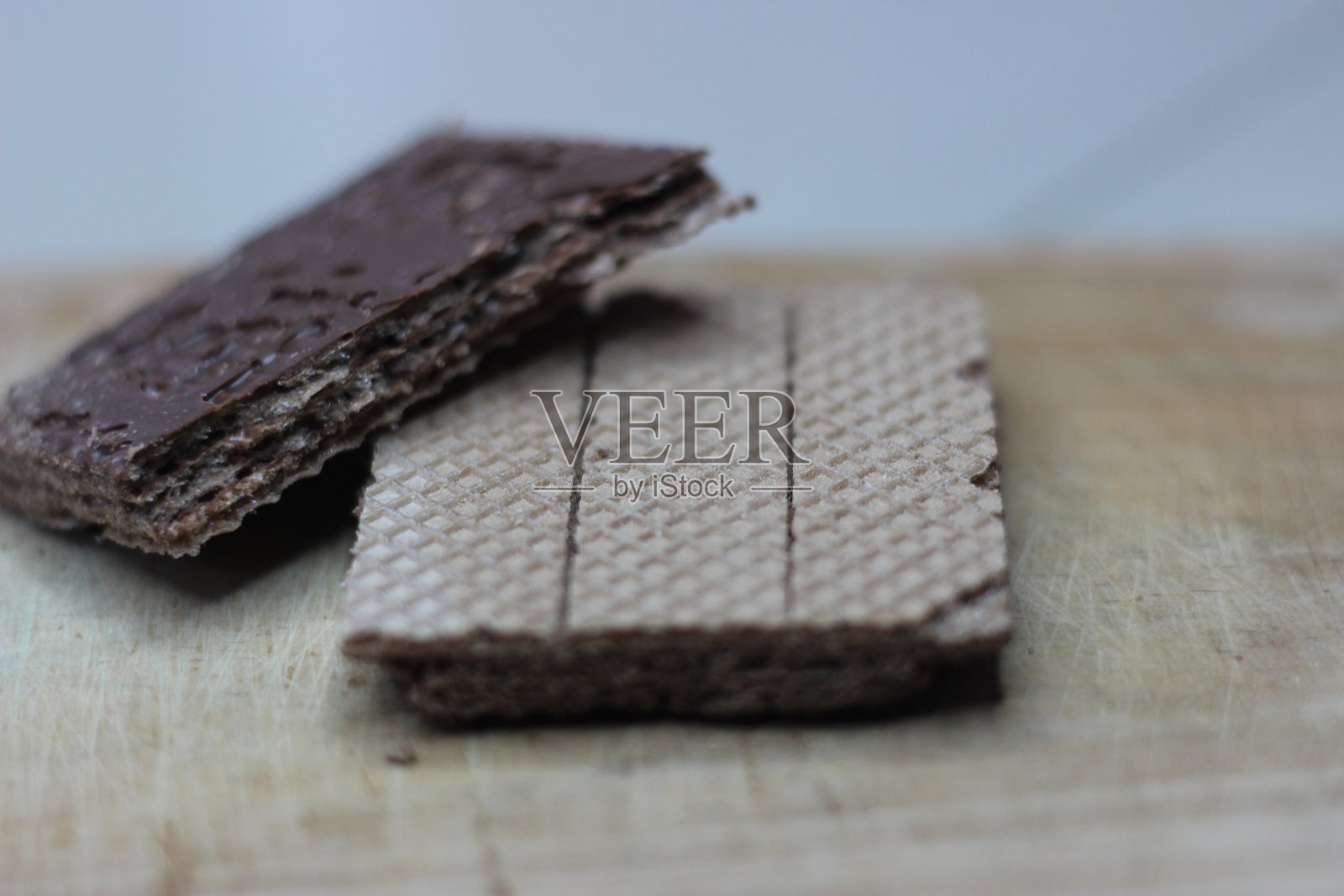 自制的脆巧克力威化饼干照片摄影图片