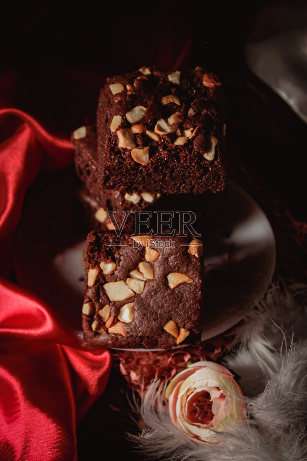 巧克力布朗尼照片摄影图片