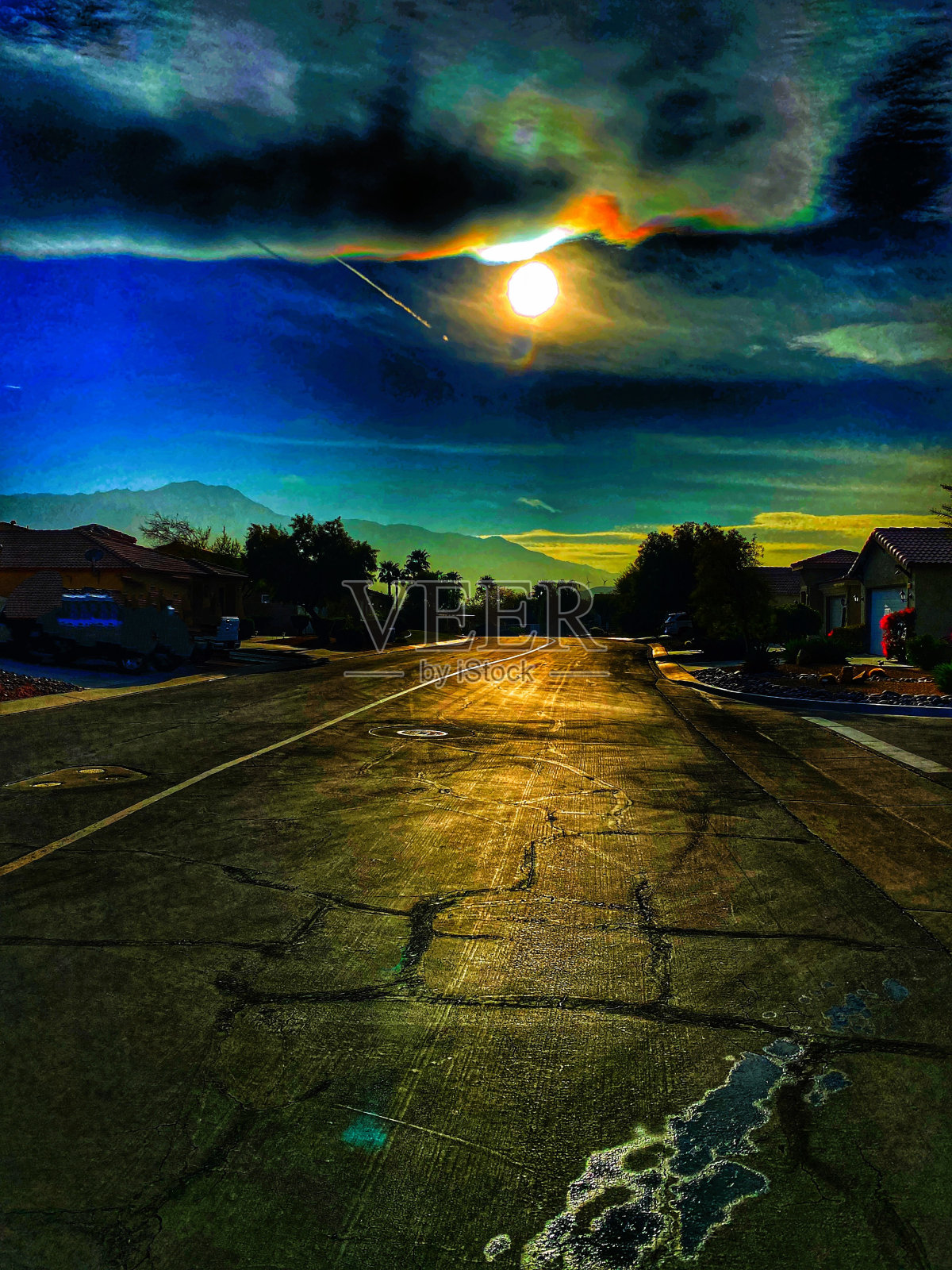 科切拉山谷的日落照片摄影图片