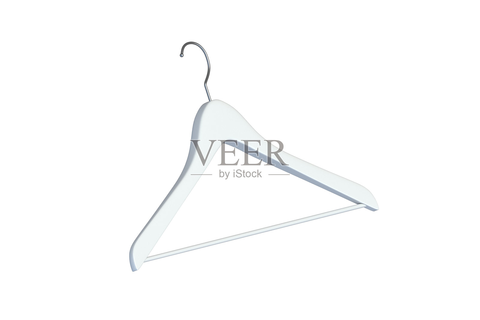 一个衣架孤立在白色背景上。服装配件。三维渲染照片摄影图片