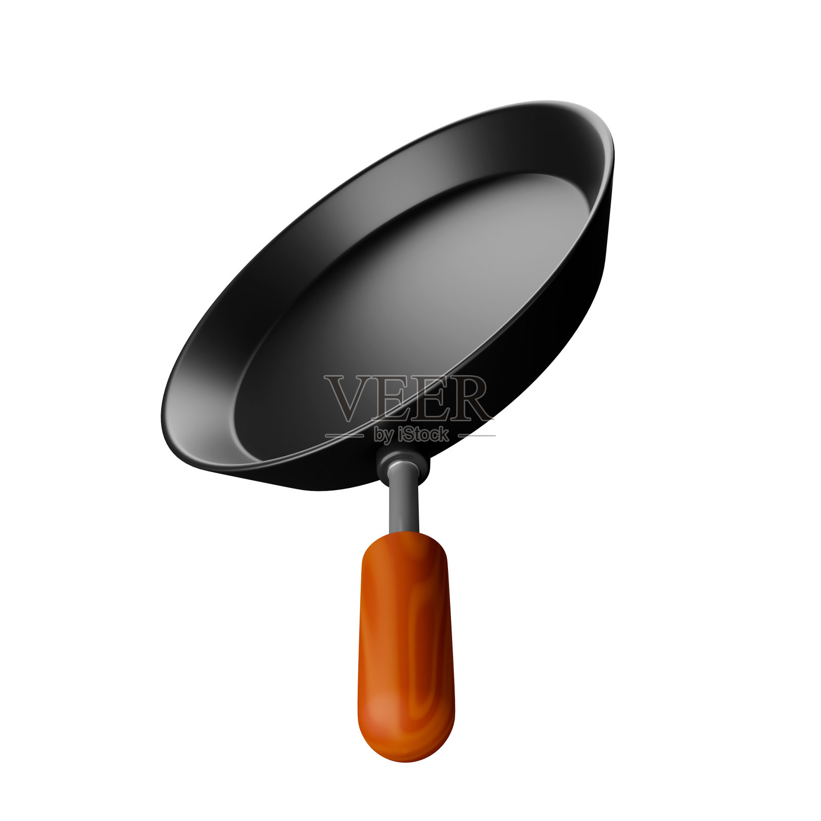 煎蛋用的平底锅。黑色的平底锅。照片摄影图片