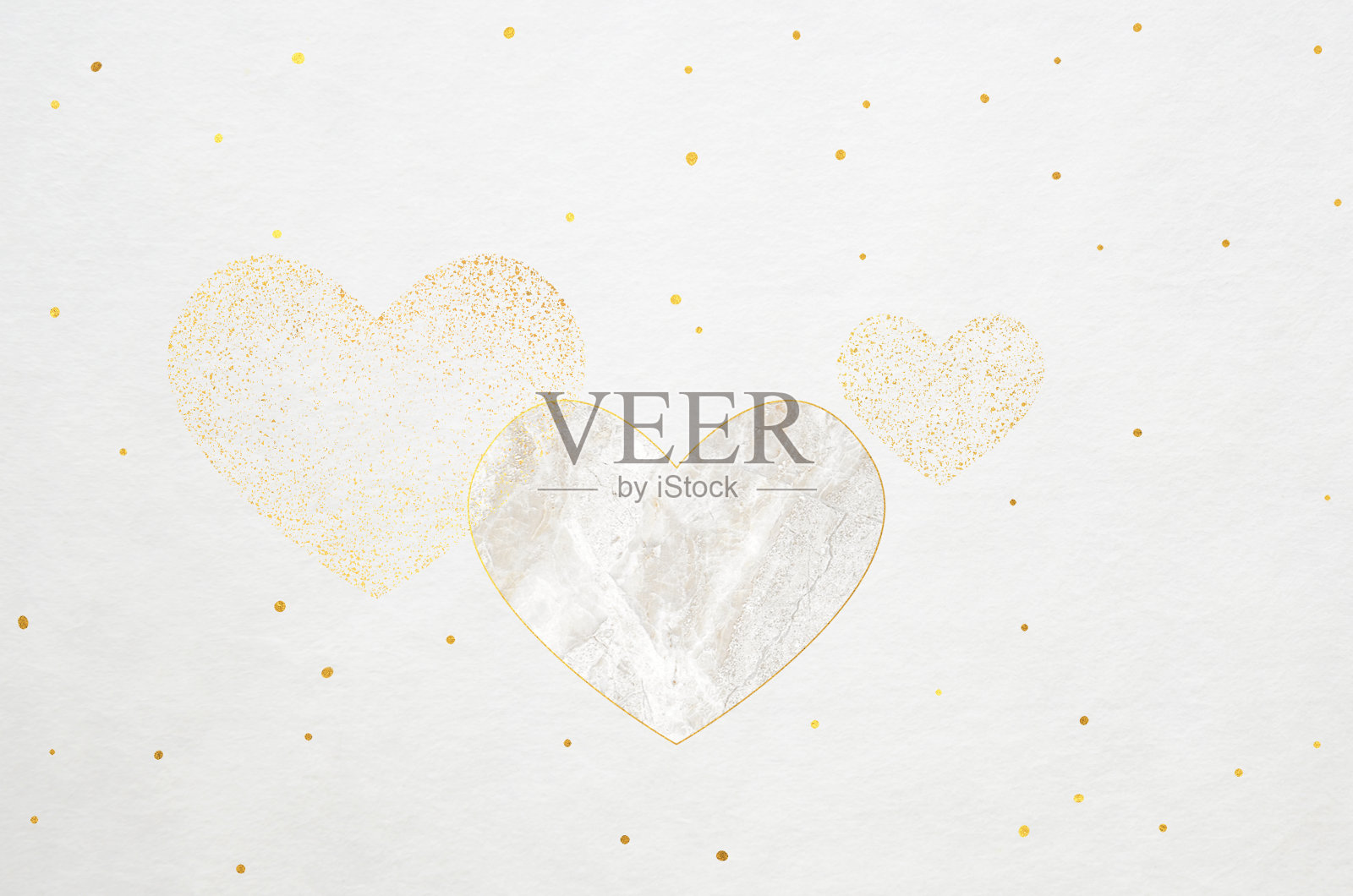 和石纸的纹理带有金色的心照片摄影图片