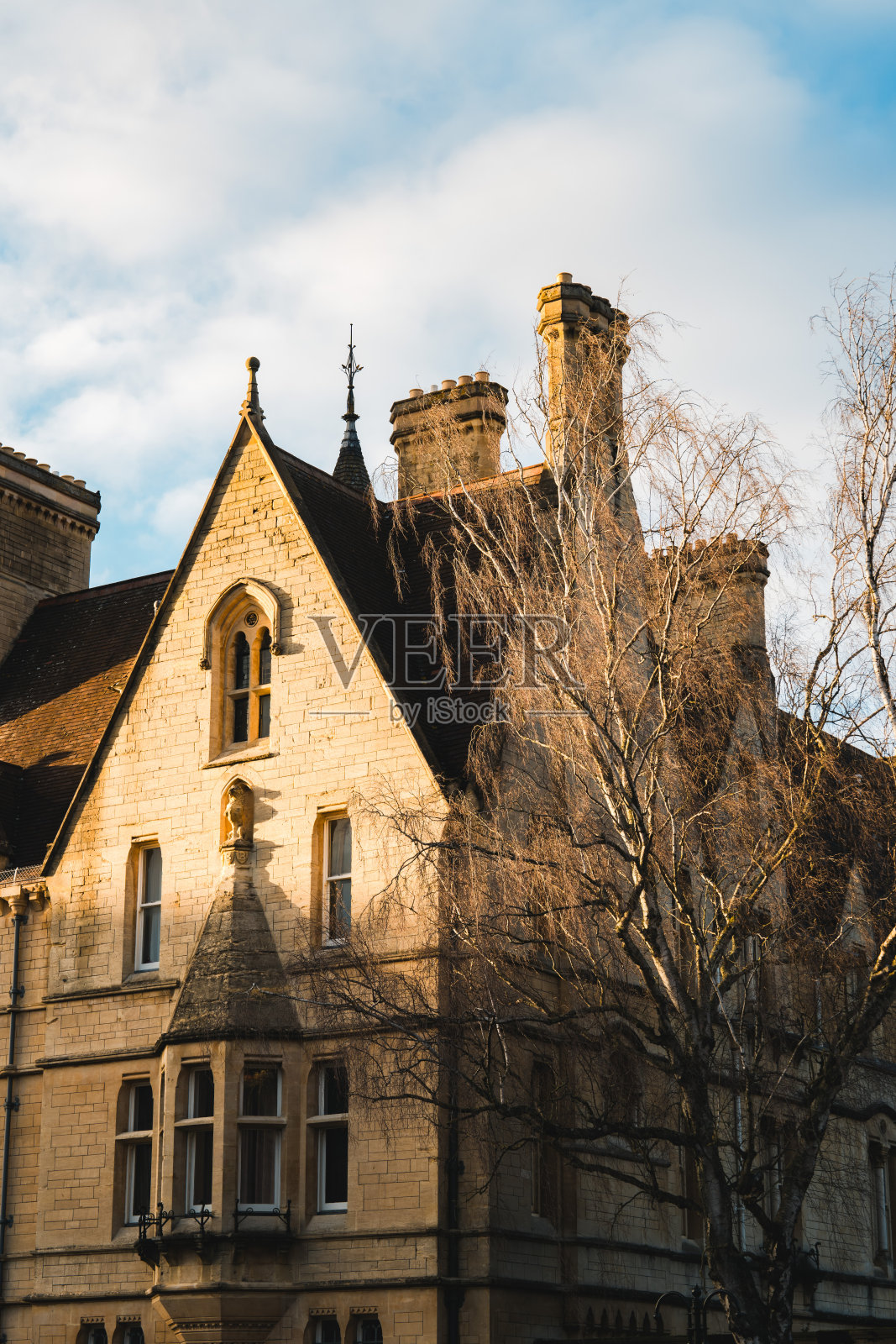 英国牛津市中心宏伟的历史建筑照片摄影图片