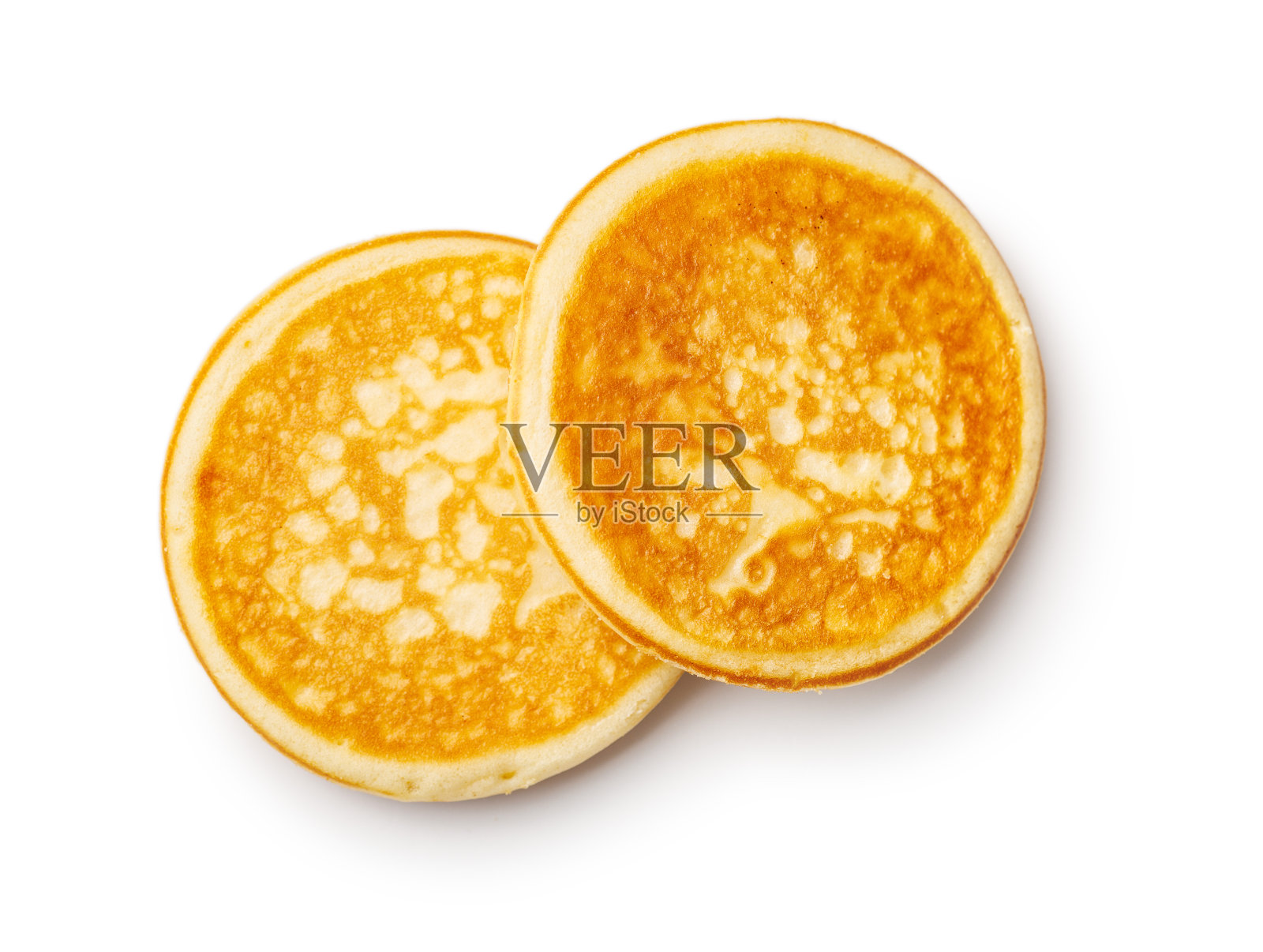 美味的甜煎饼孤立在白色的背景。照片摄影图片