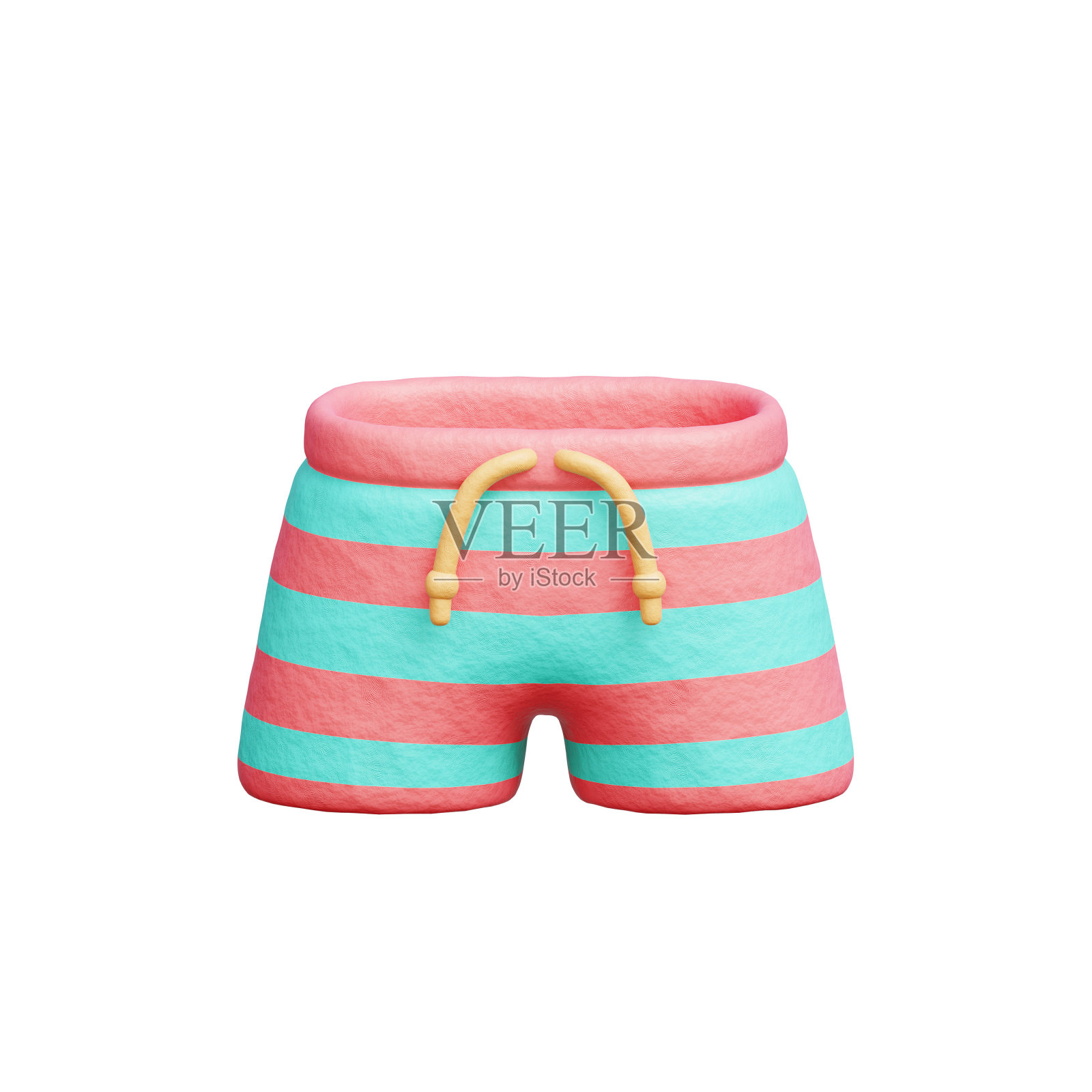 3D游泳短裤，夏季沙滩元素，假日度假。照片摄影图片