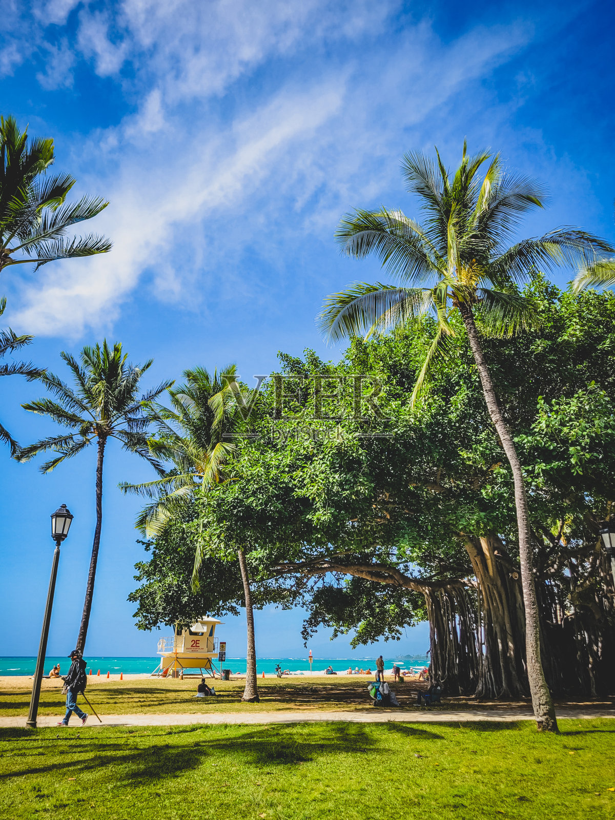威基基海滩景观照片摄影图片