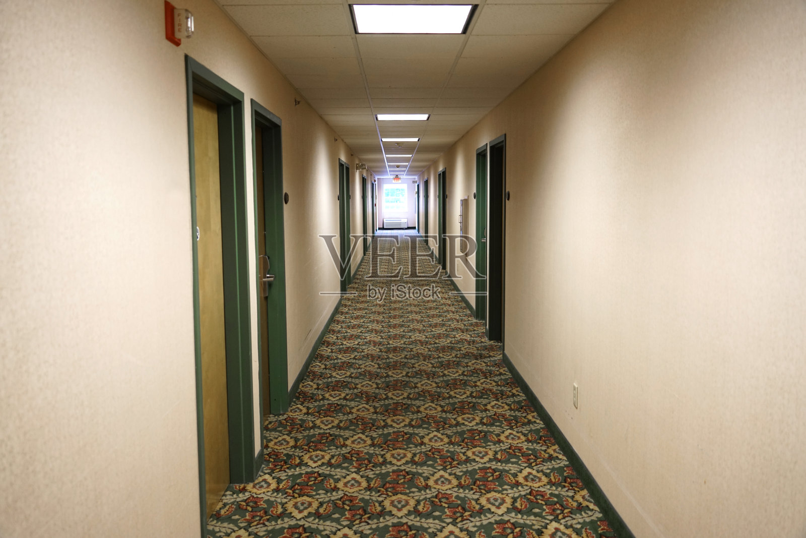 酒店走廊的透视图照片摄影图片