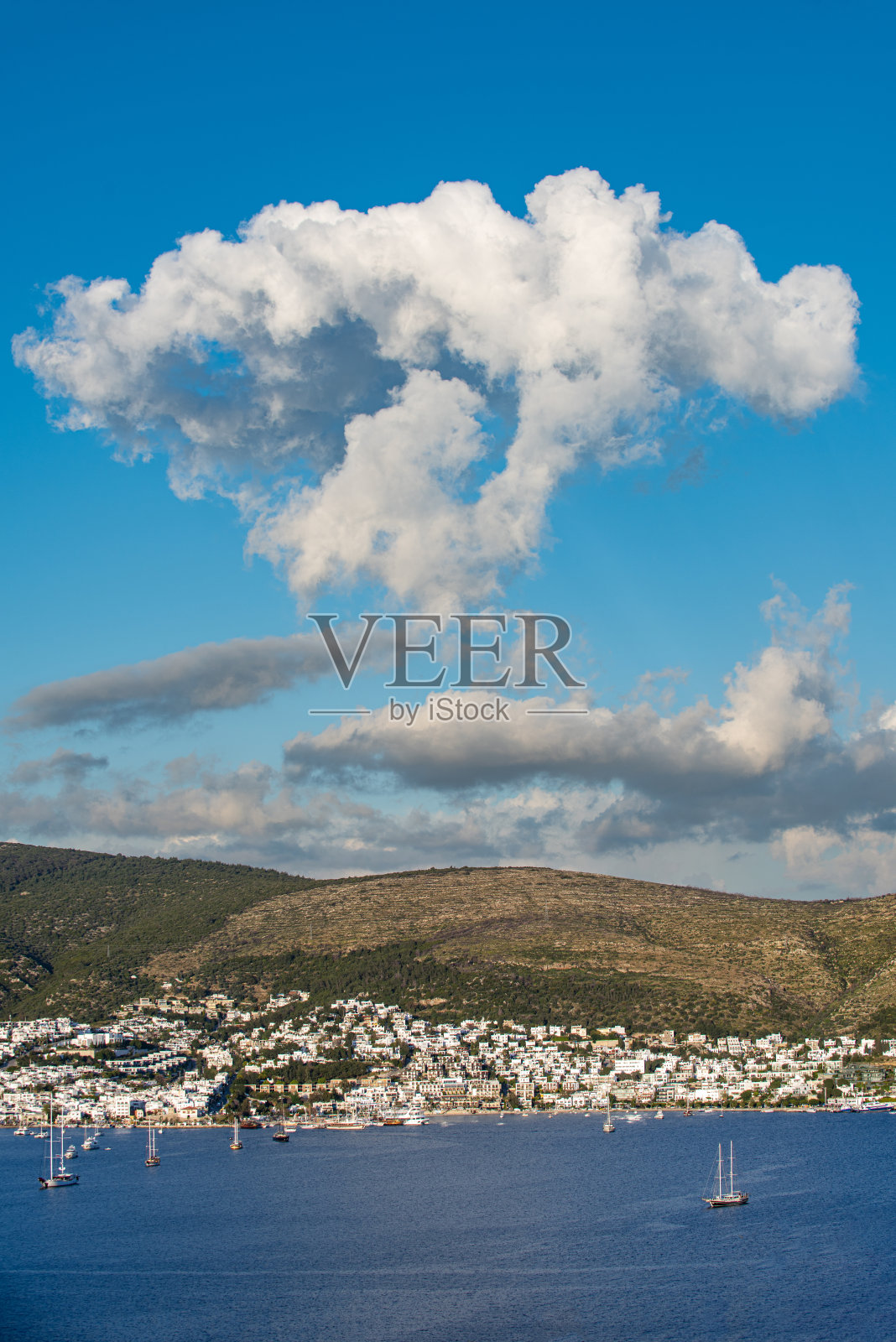 博德鲁姆市中心和海边的房子照片摄影图片