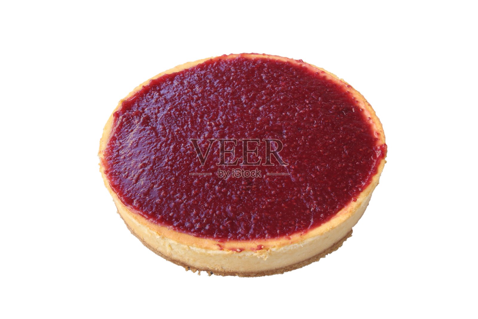 整个芝士蛋糕加蓝莓，孤立在白色背景上照片摄影图片